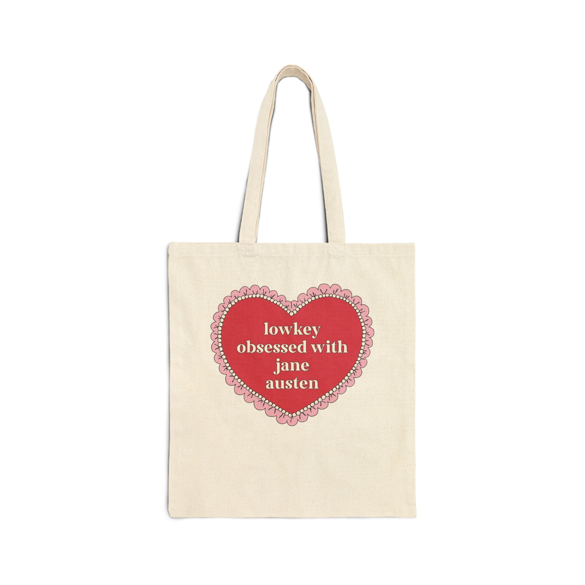 Jane Austen Tote Bag for Regency Romance: Lowkey Obsessed with Jane Austen | Funny Bookish History Gift for Literature Teacher