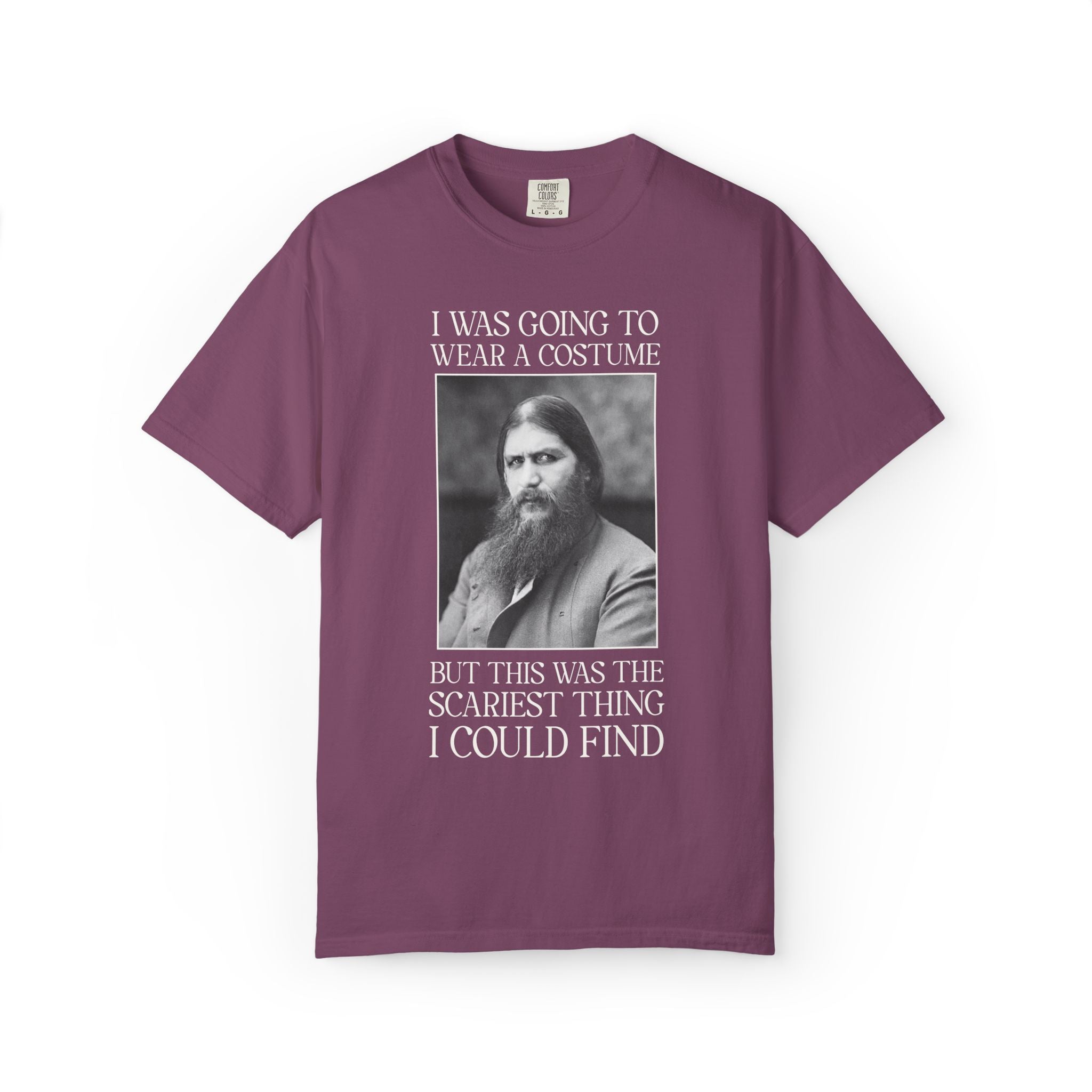 Halloween History Buff Tee Shirt with Rasputin: Russian World War I Era History, Early 1900s History Lover Gift, Scariest Thing I Could Find