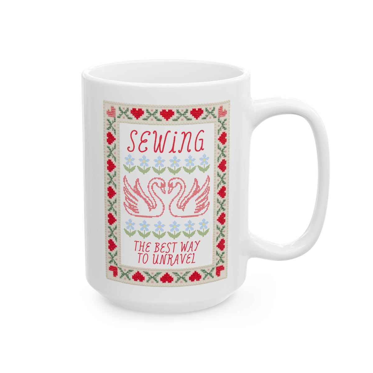 Sewing: The Best Way to Unravel | Cute Sewing Lover or Quilter Coffee Mug for Mom Who Loves Sewing and Crafting