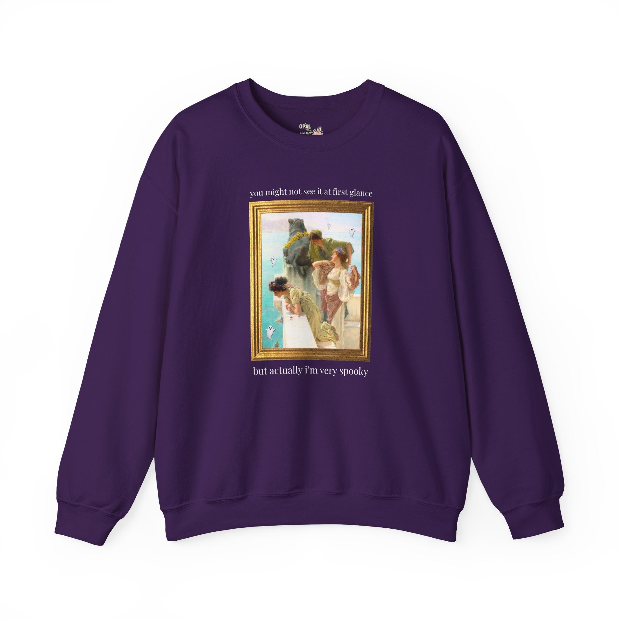 Spooky Halloween Art History Sweatshirt: Famous Painting by Lawrence Alma-Tadema, 19th Century Art History, Funny Spooky Season Ghost Crewneck