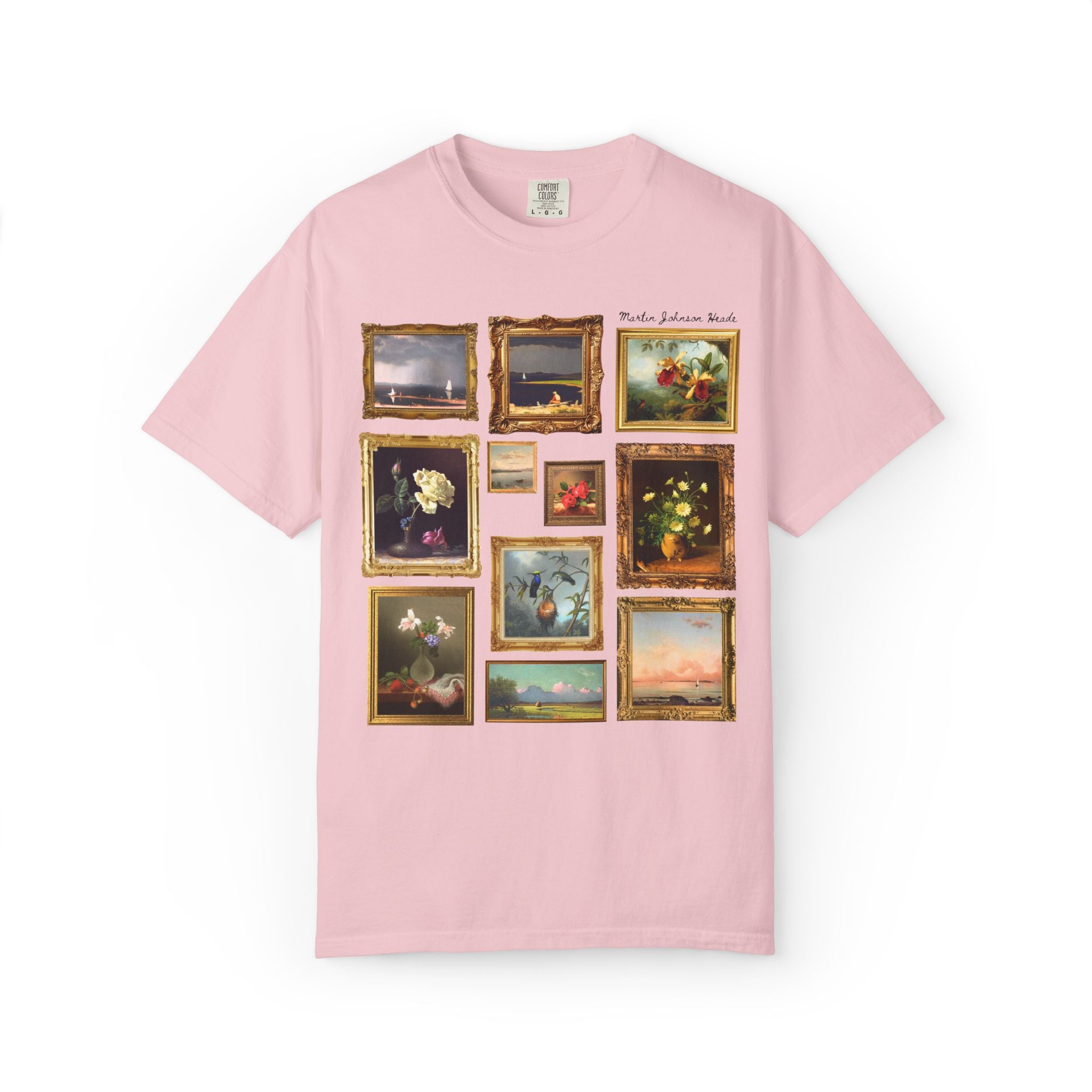 Martin Johnson Heade Art Historian Tee Shirt with Famous Paintings, Hudson River School American Art History, Luminism 19th Century Art