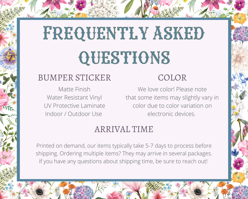 Silly Jane Austen Bumper Sticker with Vintage Botanicals: Race You to Pemberley!