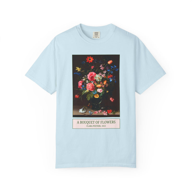 A Bouquet of Flowers by Clara Peeters, Floral Art History Tee Shirt for Mom Who Gardens, Flemish Flower Painting, 17th Century Artwork - Opal and June