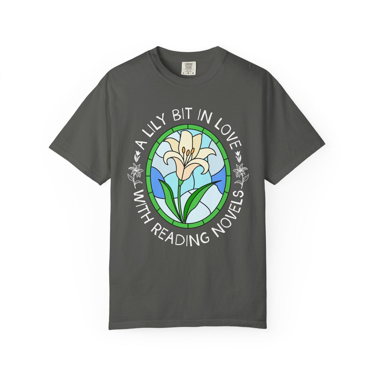 A Lily Bit in Love with Reading Novels Tee Shirt for Florist or Gardener Who Loves Reading, Cute Reading T-Shirt for Spring or Summer, School Librarian Gift - Opal and June