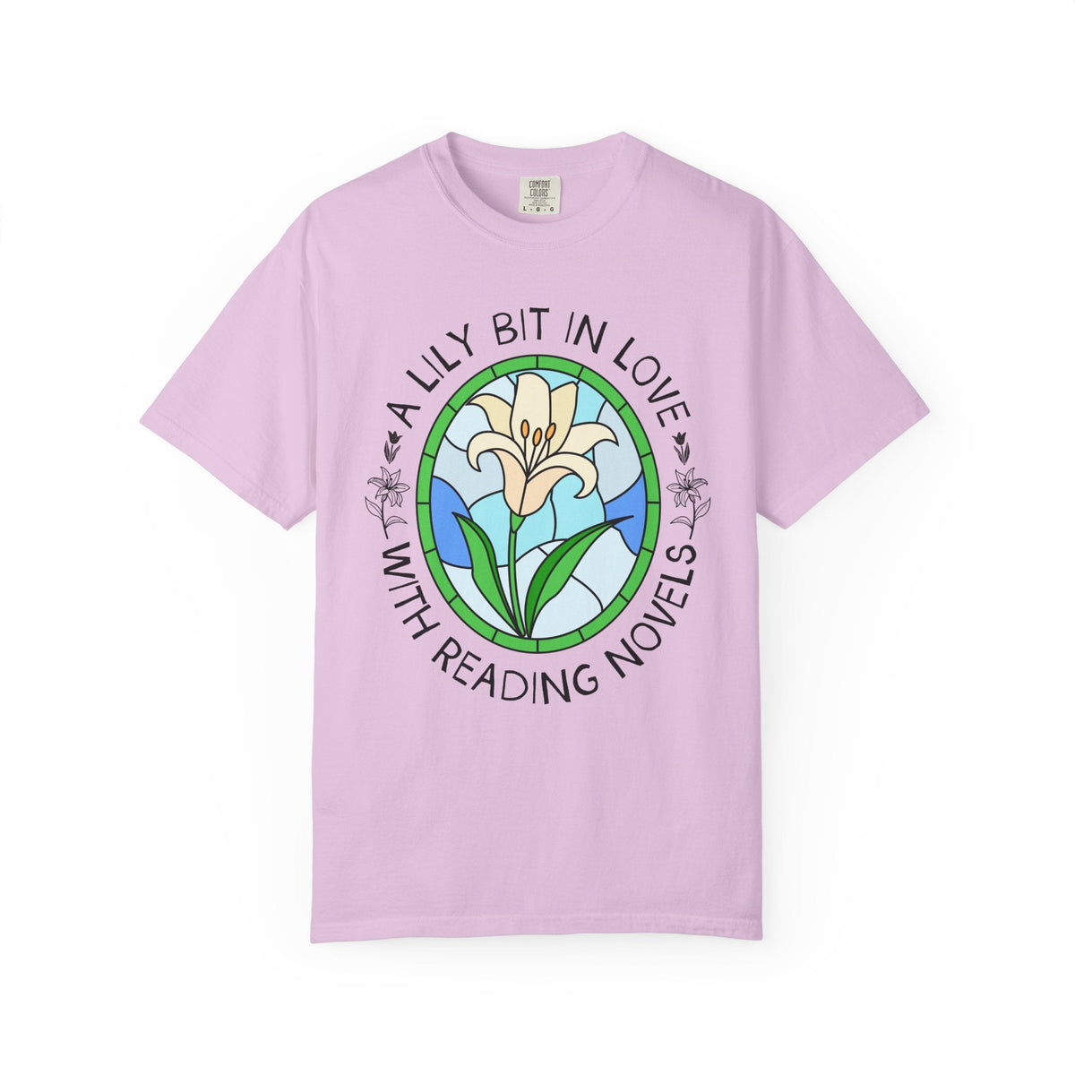 A Lily Bit in Love with Reading Novels Tee Shirt for Florist or Gardener Who Loves Reading, Cute Reading T-Shirt for Spring or Summer, School Librarian Gift - Opal and June