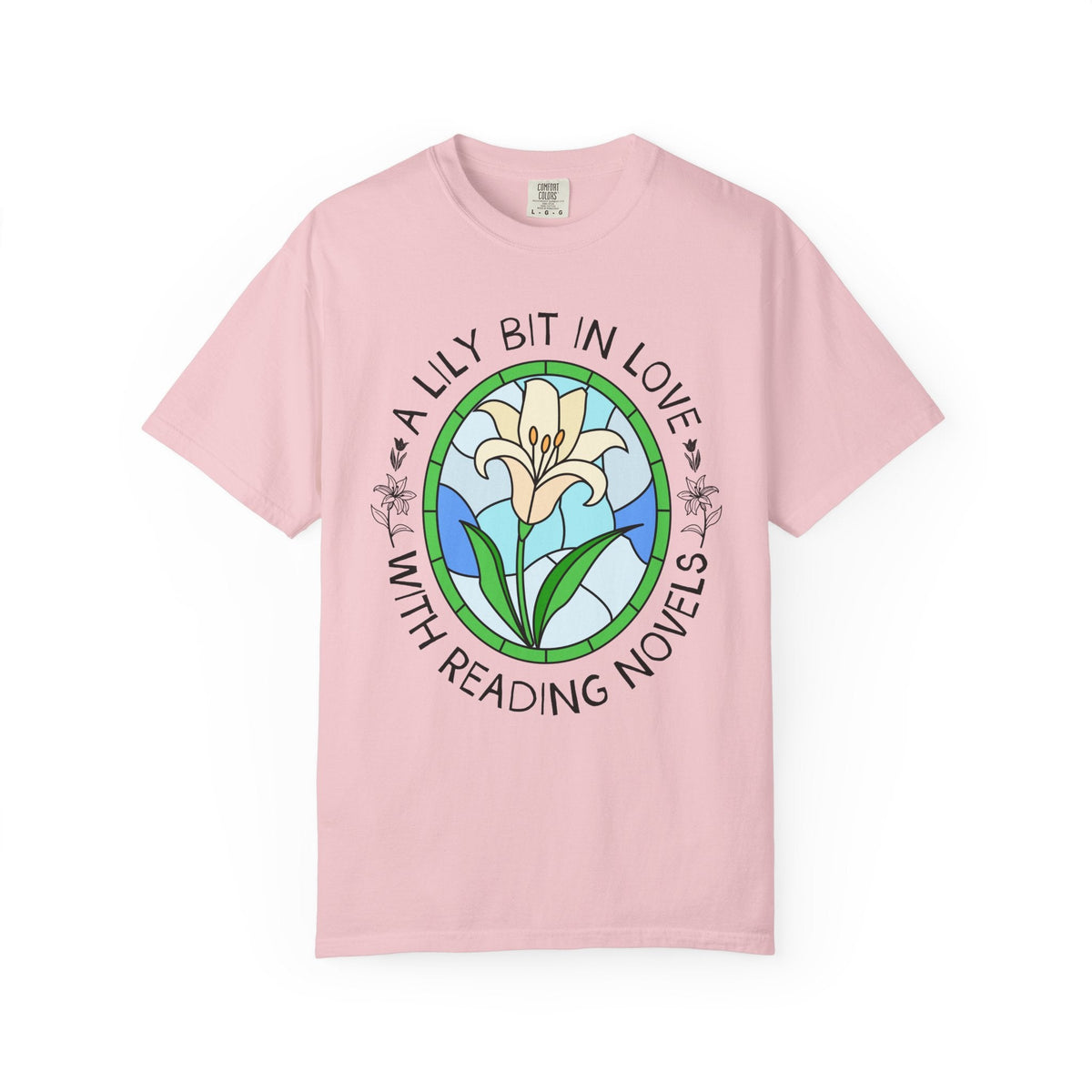 A Lily Bit in Love with Reading Novels Tee Shirt for Florist or Gardener Who Loves Reading, Cute Reading T-Shirt for Spring or Summer, School Librarian Gift - Opal and June