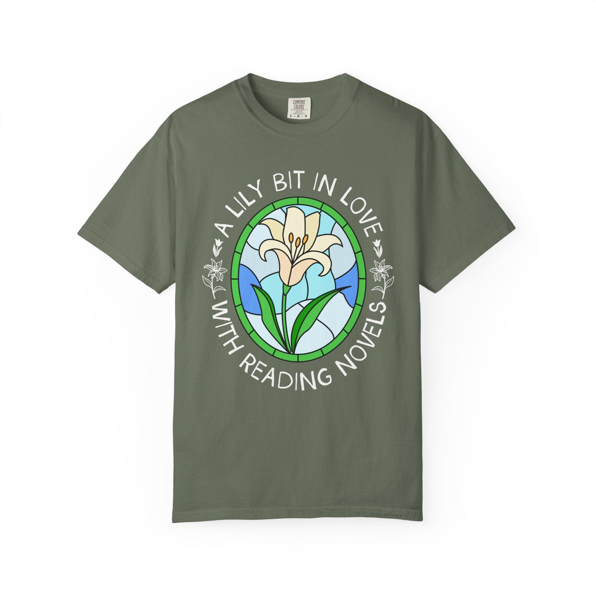 A Lily Bit in Love with Reading Novels Tee Shirt for Florist or Gardener Who Loves Reading, Cute Reading T-Shirt for Spring or Summer, School Librarian Gift - Opal and June