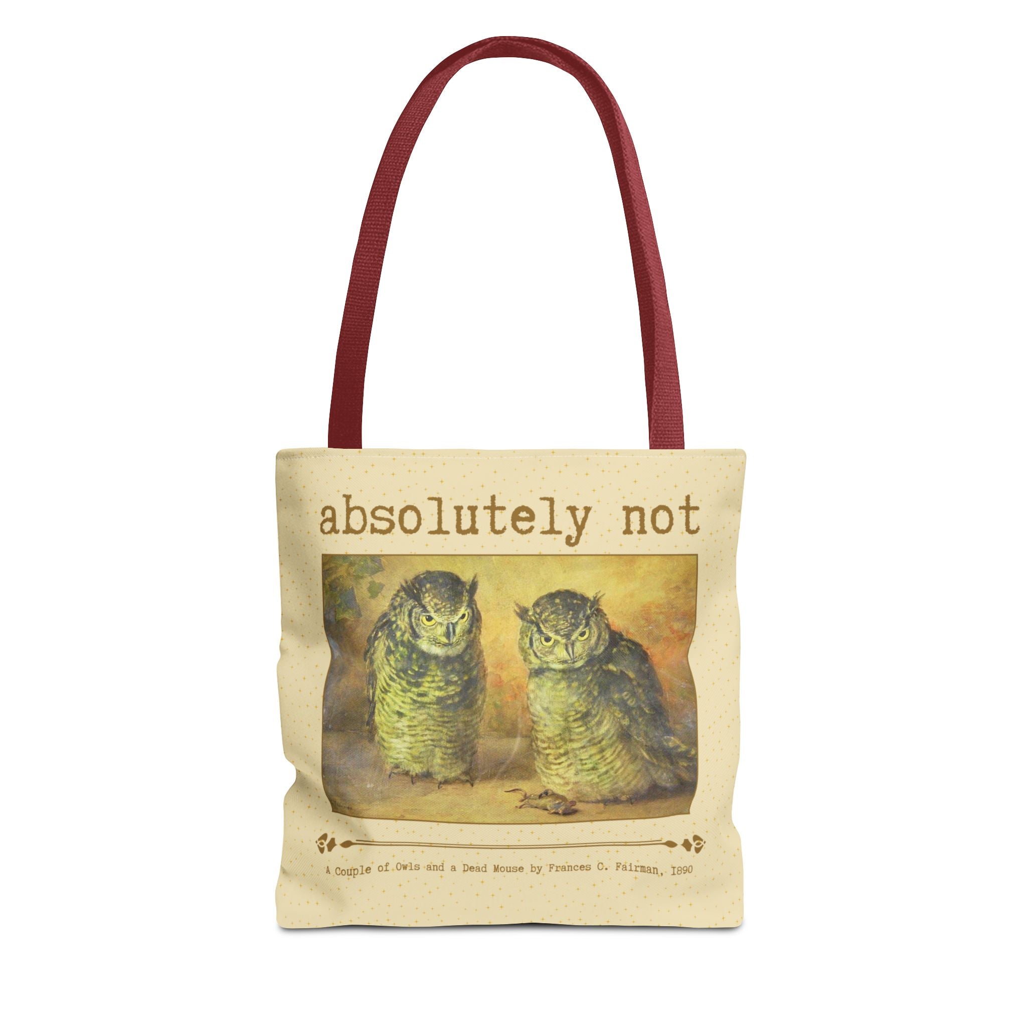 Absolutely Not Funny Art History Tote Bg for Animal Lover, Goblincore Owl Tee Tote for History Lover or Sarcastic Mom, Cute Birthday Gift - Opal and June