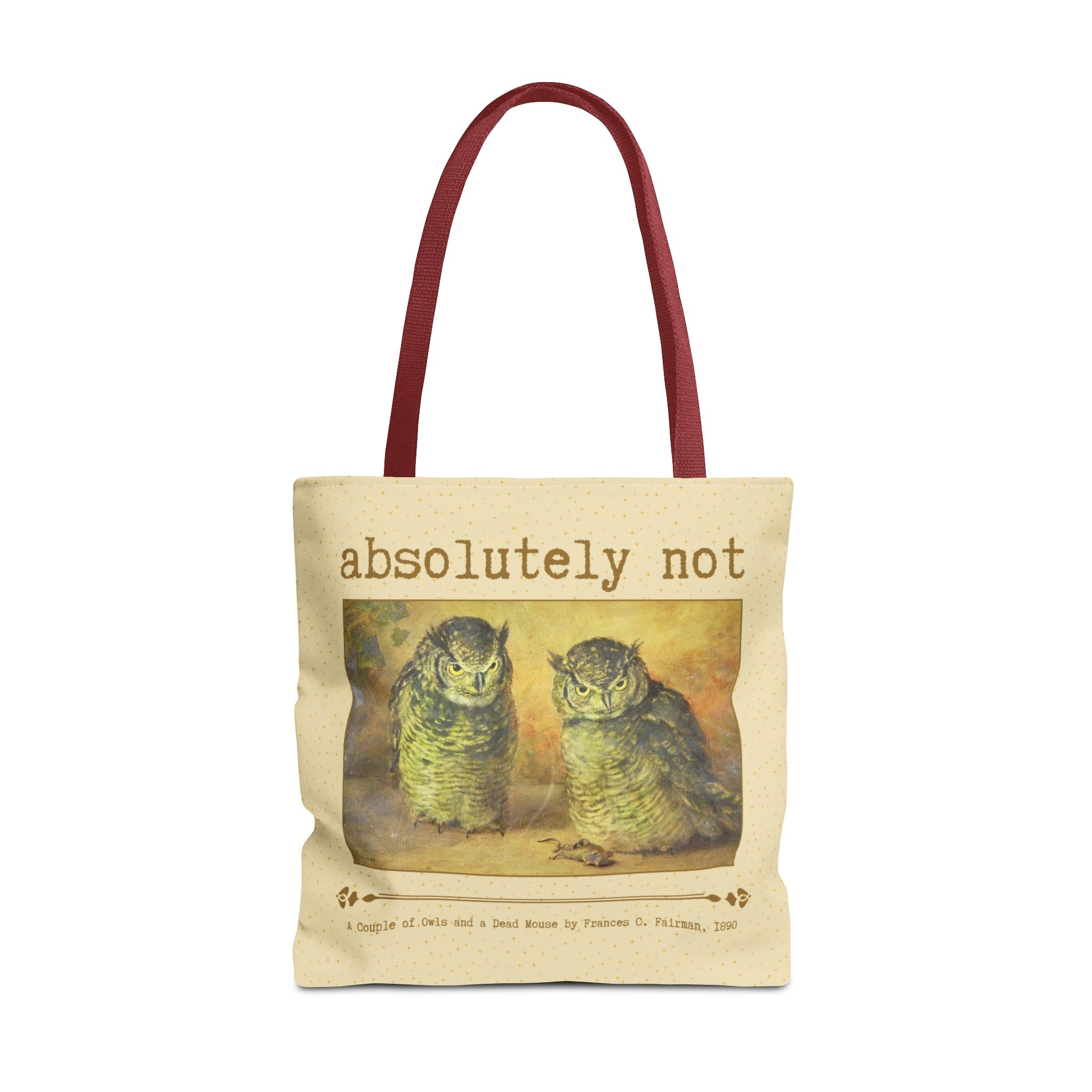 Absolutely Not Funny Art History Tote Bg for Animal Lover, Goblincore Owl Tee Tote for History Lover or Sarcastic Mom, Cute Birthday Gift - Opal and June