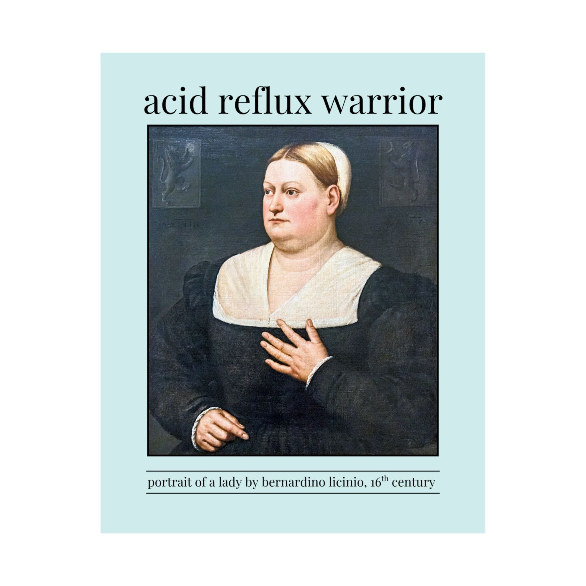 Acid Reflux Warrior Art History Poster Print for Friend or Sister with GERD, Tummy Troubles, Silly Chronic Illness Humanites Professor Gift - Opal and June