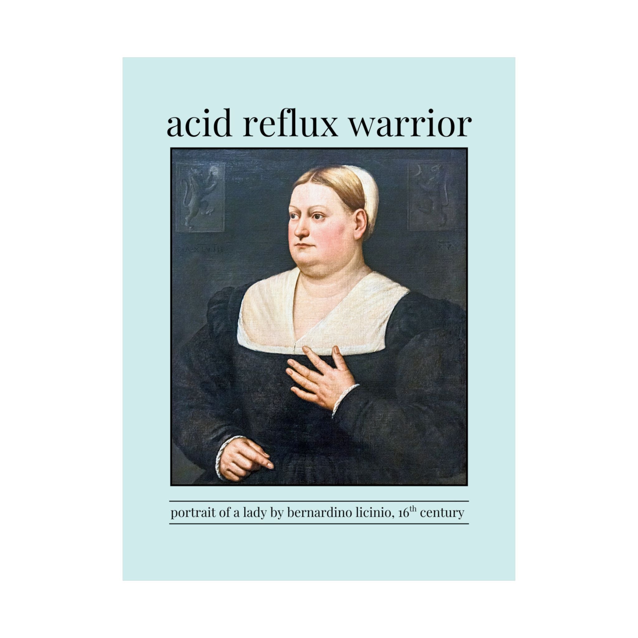 Acid Reflux Warrior Art History Poster Print for Friend or Sister with GERD, Tummy Troubles, Silly Chronic Illness Humanites Professor Gift - Opal and June