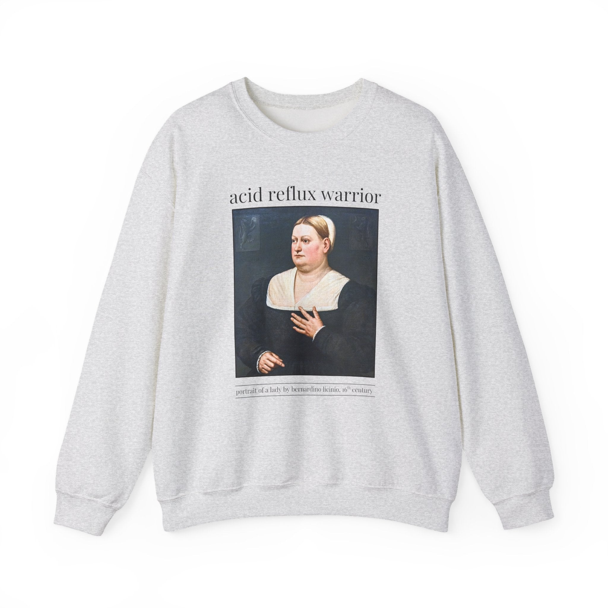 Acid Reflux Warrior Art History Sweatshirt for Friend or Sister with GERD or Tummy Troubles, Silly Chronic Illness Humanites Major Gift - Opal and June
