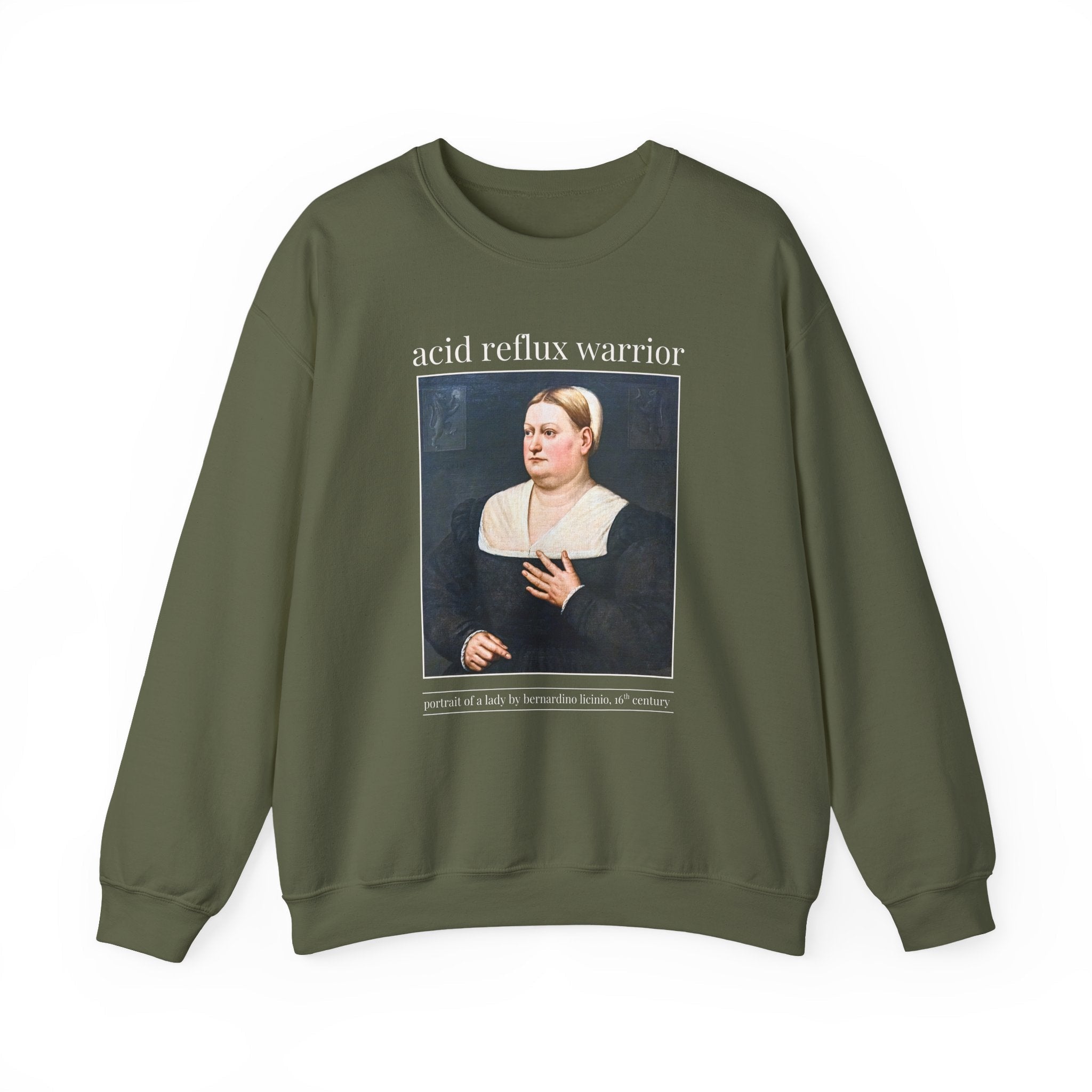 Acid Reflux Warrior Art History Sweatshirt for Friend or Sister with GERD or Tummy Troubles, Silly Chronic Illness Humanites Major Gift - Opal and June