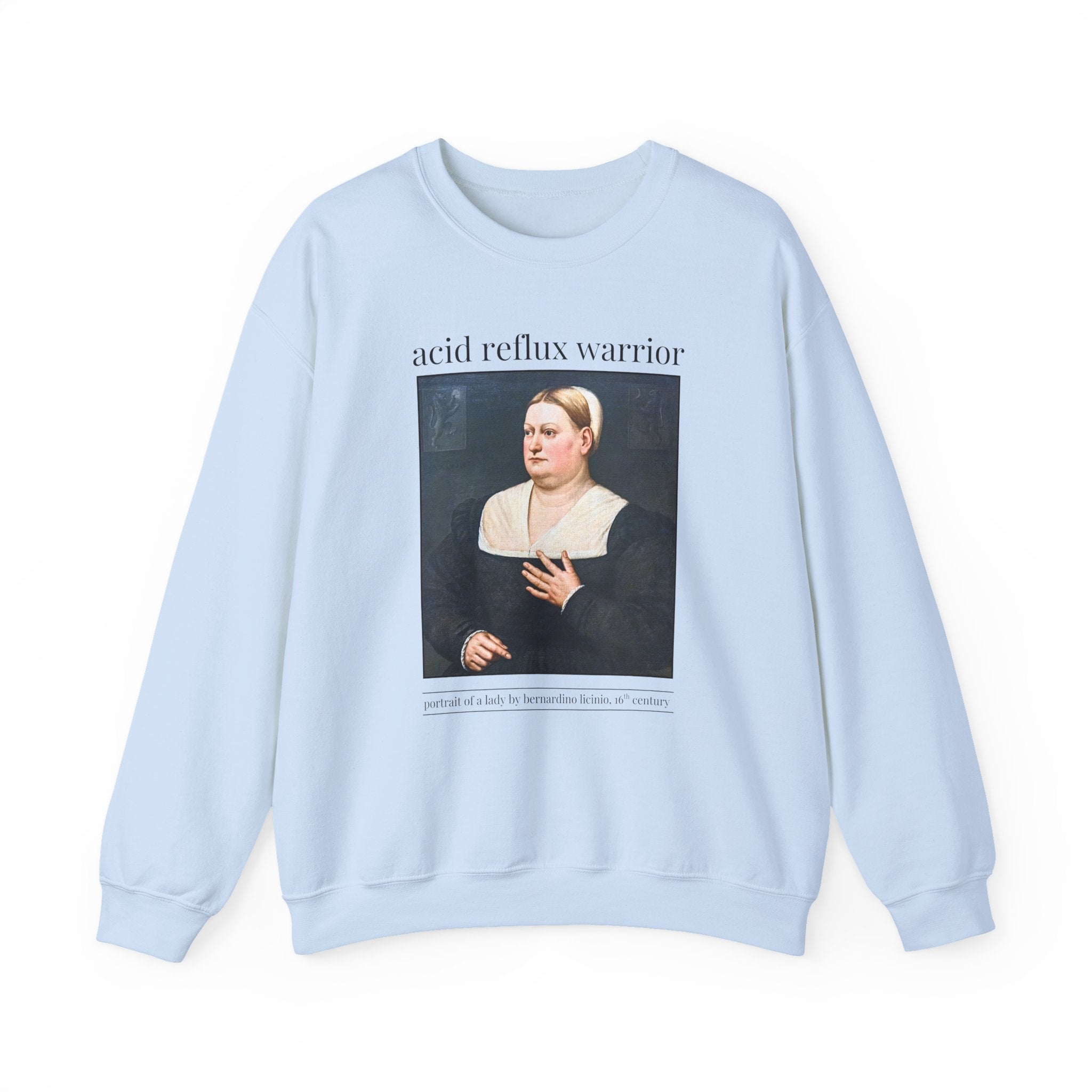 Acid Reflux Warrior Art History Sweatshirt for Friend or Sister with GERD or Tummy Troubles, Silly Chronic Illness Humanites Major Gift - Opal and June