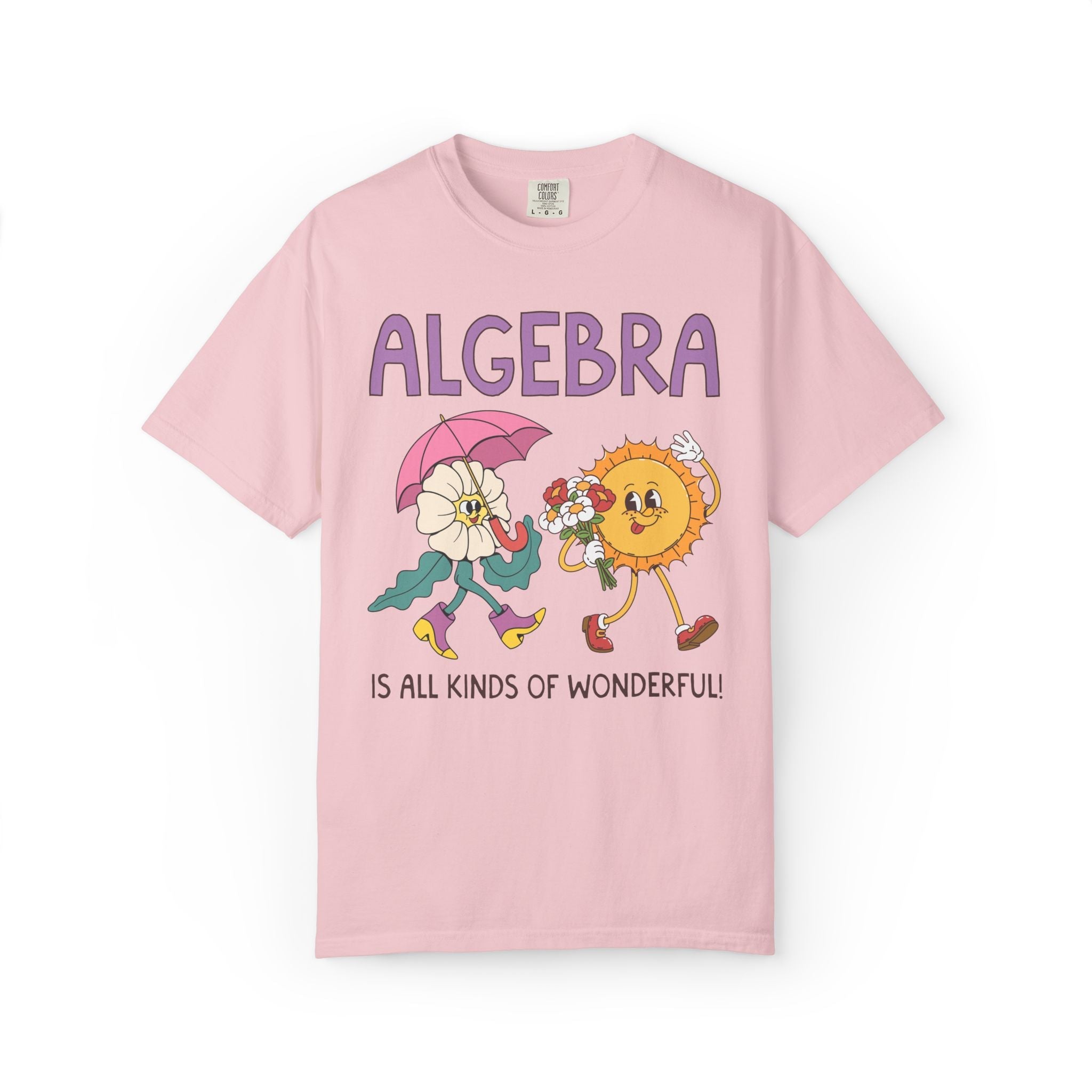 Algebra is All Kinds of Wonderful Teacher Team Tee Shirt for Back to School: Matching Math Teacher or Department Floral Tee with 90s Vibe - Opal and June
