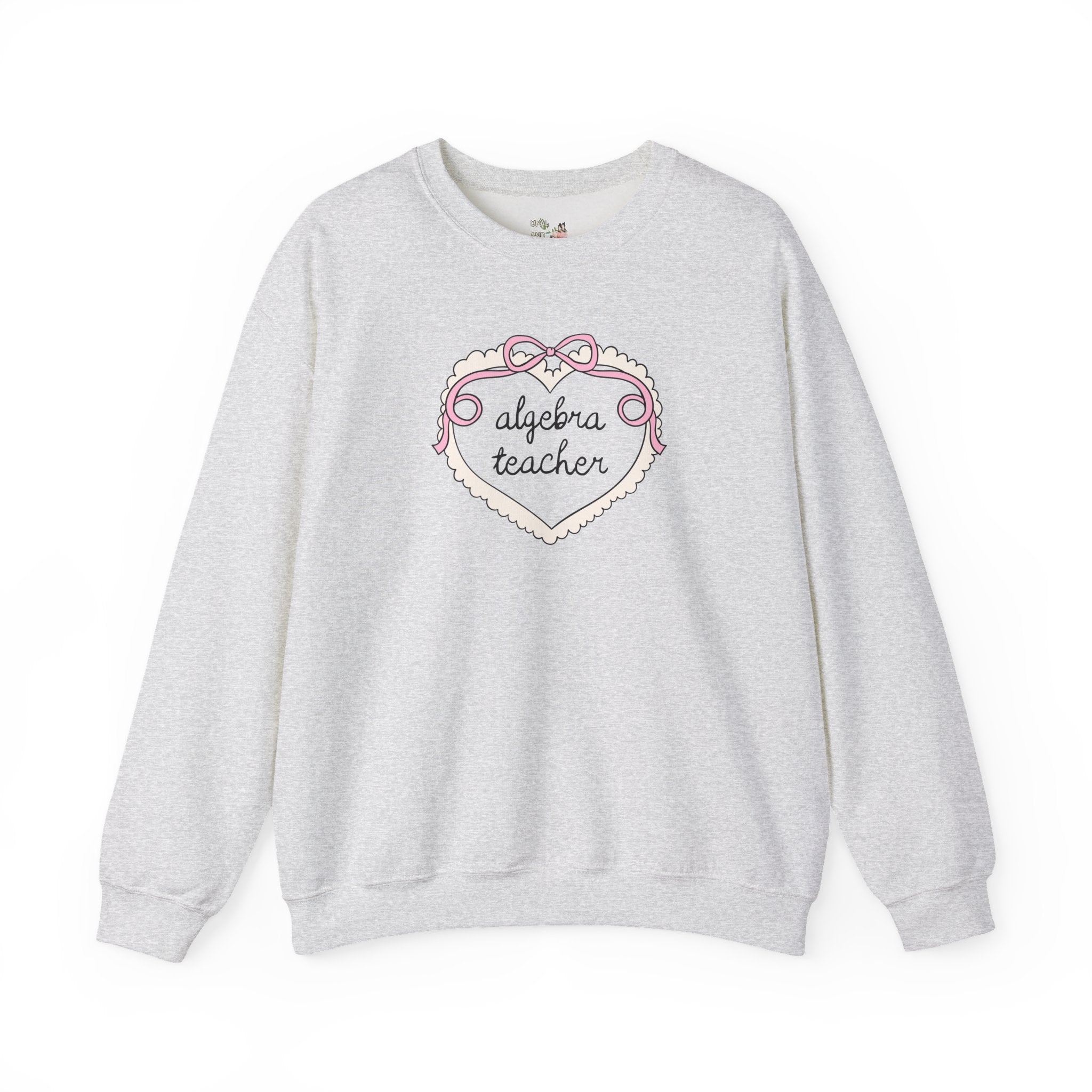Algebra Teacher Sweatshirt with Cute Retro Heart, Middle School Math Teacher, High School Math Teacher, 8th Grade Math, 9th Grade Math Shirt - Opal and June