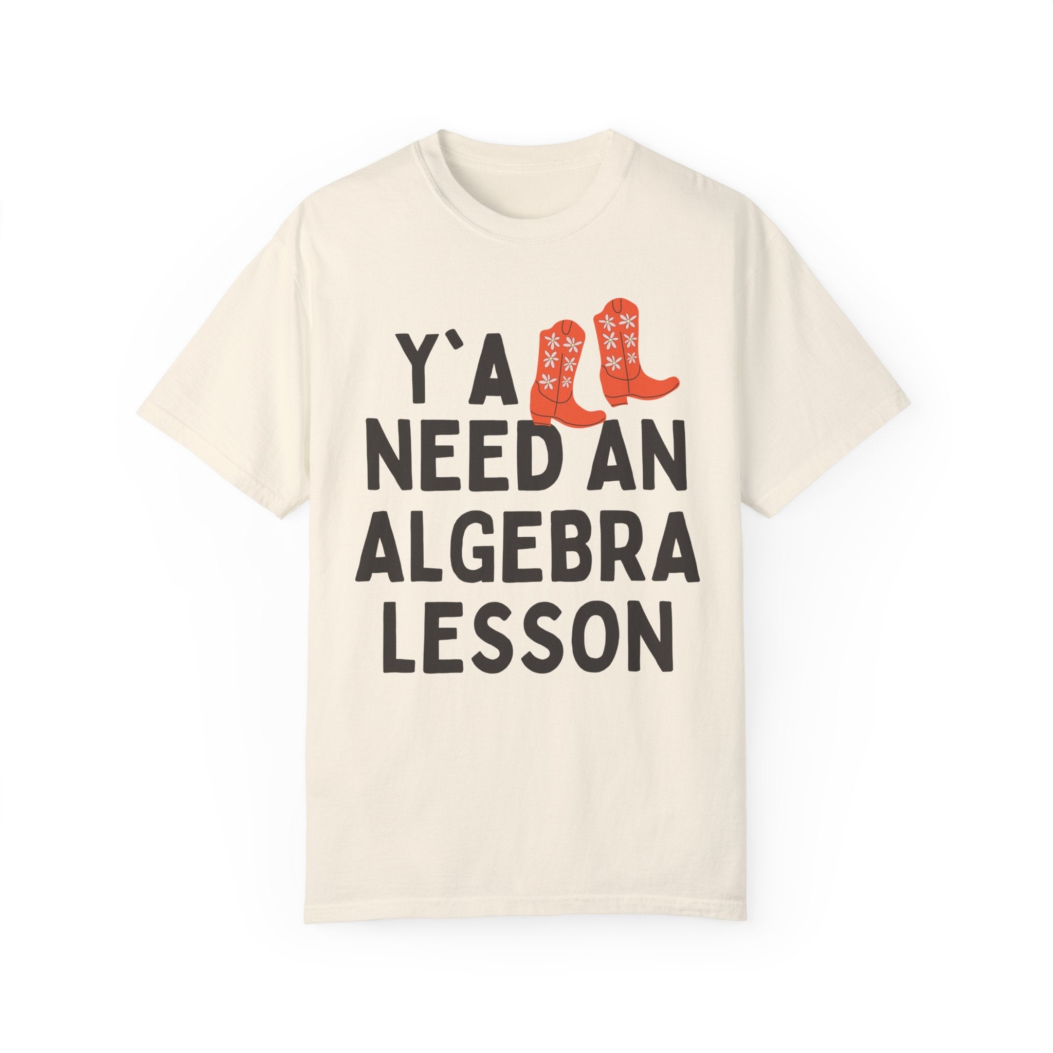Algebra Teacher T-Shirt with Groovy Western Vibe: Y'all Need an Algebra Lesson, Math Teacher, Math Major Graduation Gift, Algebra Professor - Opal and June