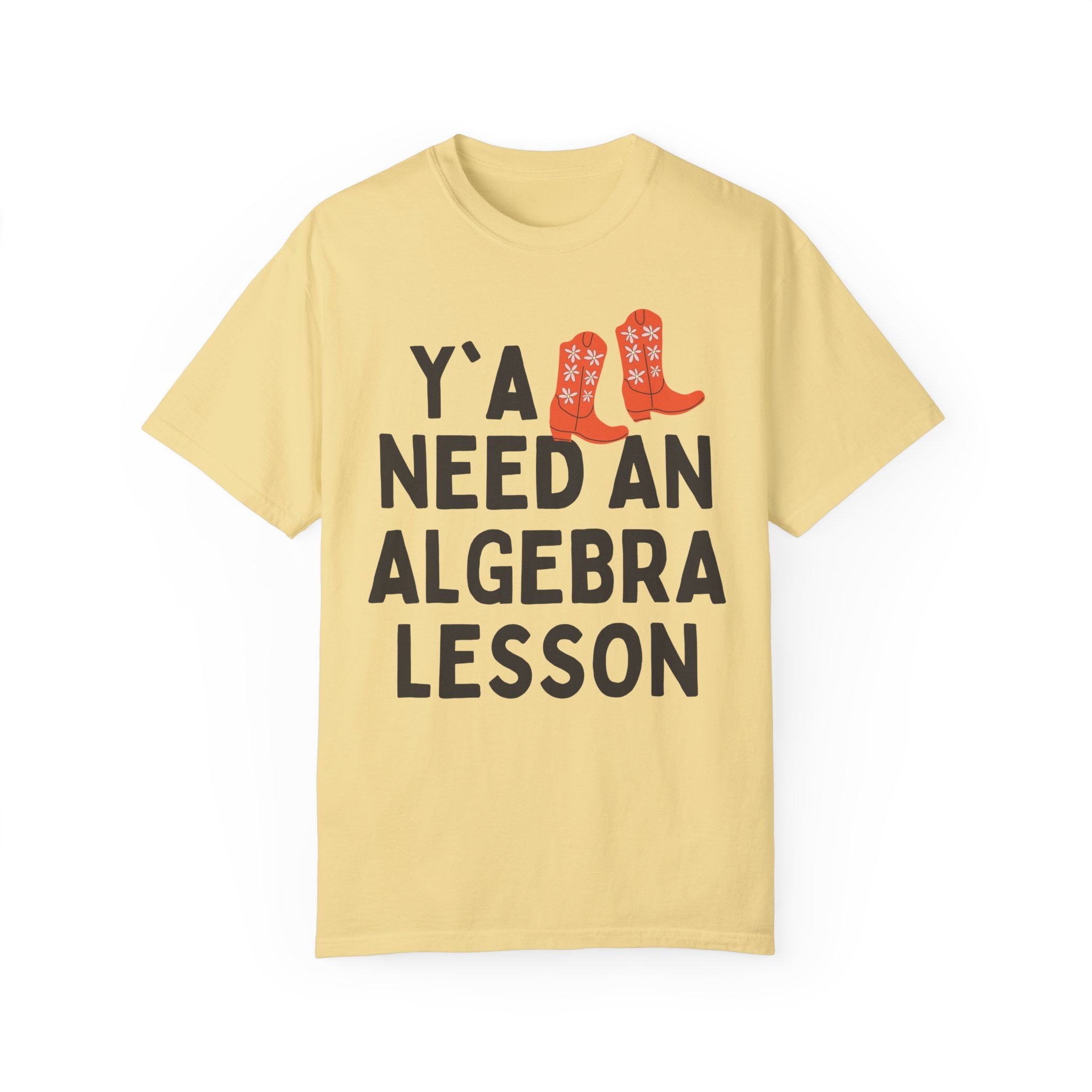 Algebra Teacher T-Shirt with Groovy Western Vibe: Y'all Need an Algebra Lesson, Math Teacher, Math Major Graduation Gift, Algebra Professor - Opal and June