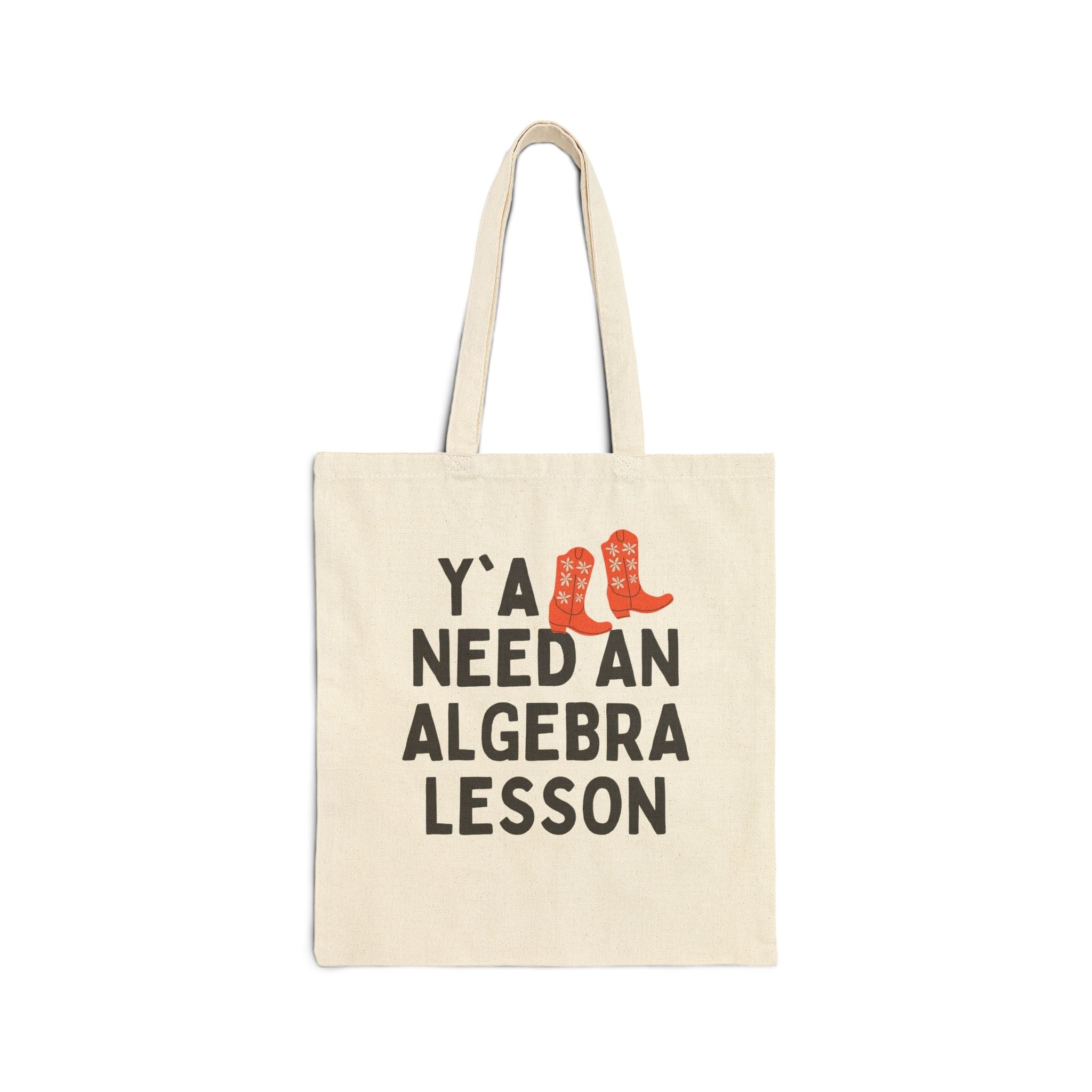 Algebra Teacher Tote Bag with Groovy Western Vibe: Y'all Need an Algebra Lesson, Math Teacher, Math Major Graduation Gift, Algebra Professor - Opal and June