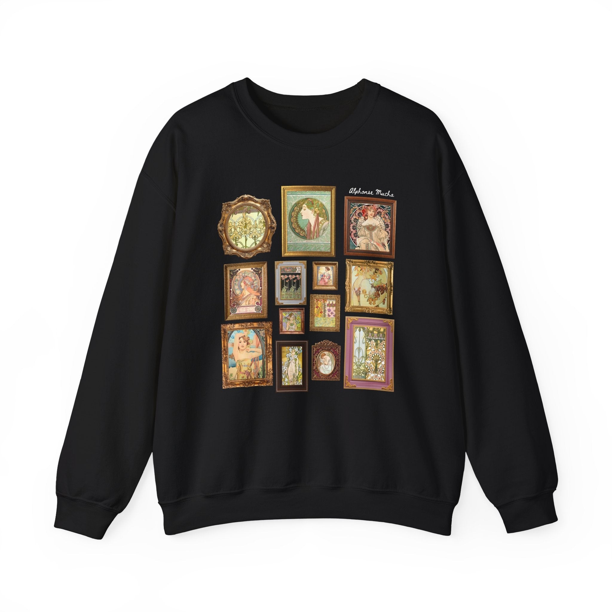 Alphonse Mucha Art Nouveau Famous Paintings Sweatshirt: Early 1900s Art History Gift, European Art History Czech Painter and Illustrator - Opal and June