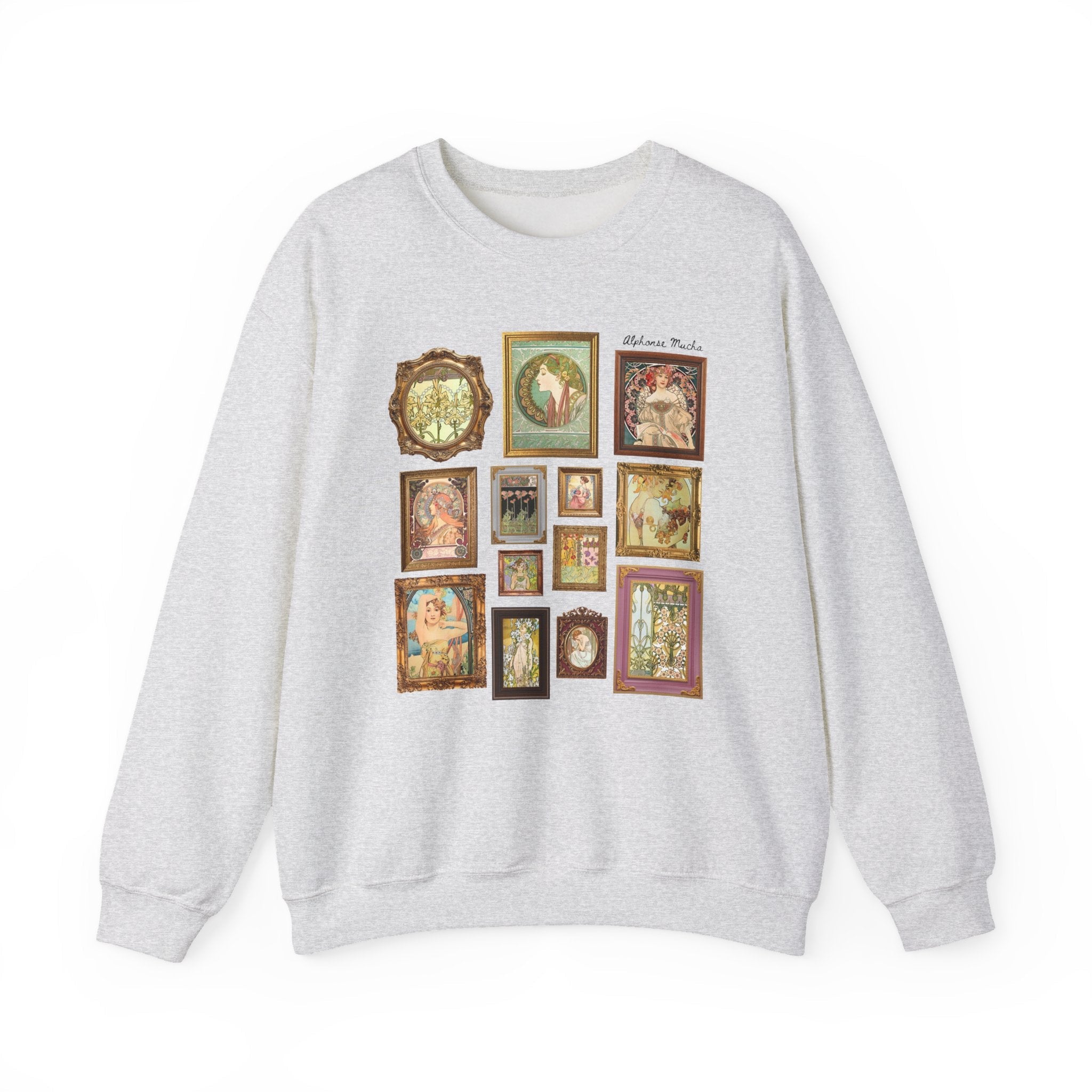 Alphonse Mucha Art Nouveau Famous Paintings Sweatshirt: Early 1900s Art History Gift, European Art History Czech Painter and Illustrator - Opal and June