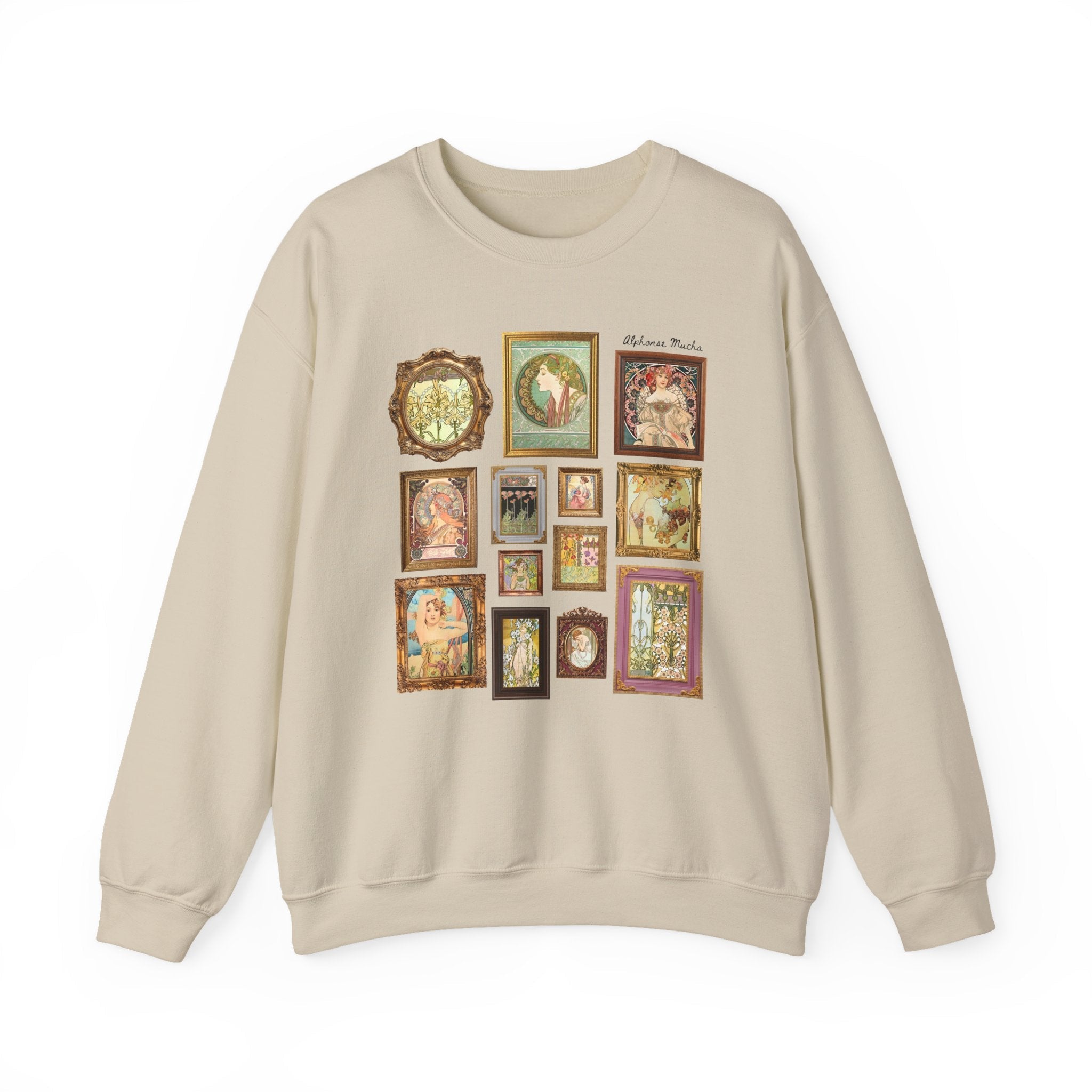 Alphonse Mucha Art Nouveau Famous Paintings Sweatshirt: Early 1900s Art History Gift, European Art History Czech Painter and Illustrator - Opal and June