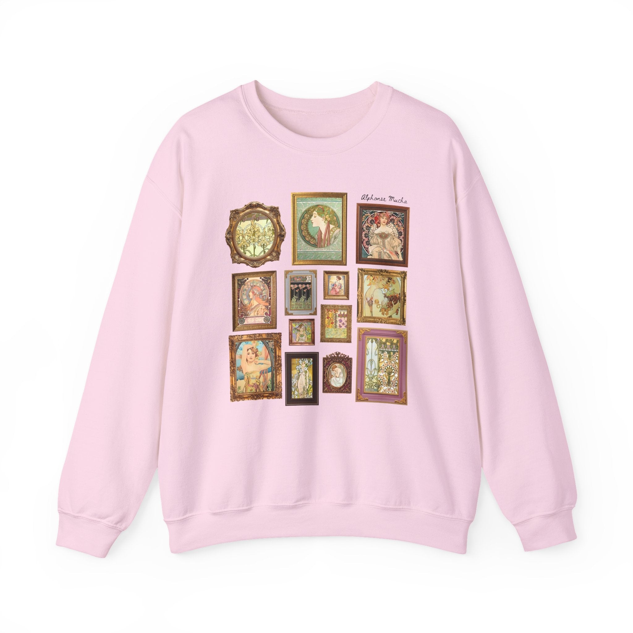 Alphonse Mucha Art Nouveau Famous Paintings Sweatshirt: Early 1900s Art History Gift, European Art History Czech Painter and Illustrator - Opal and June