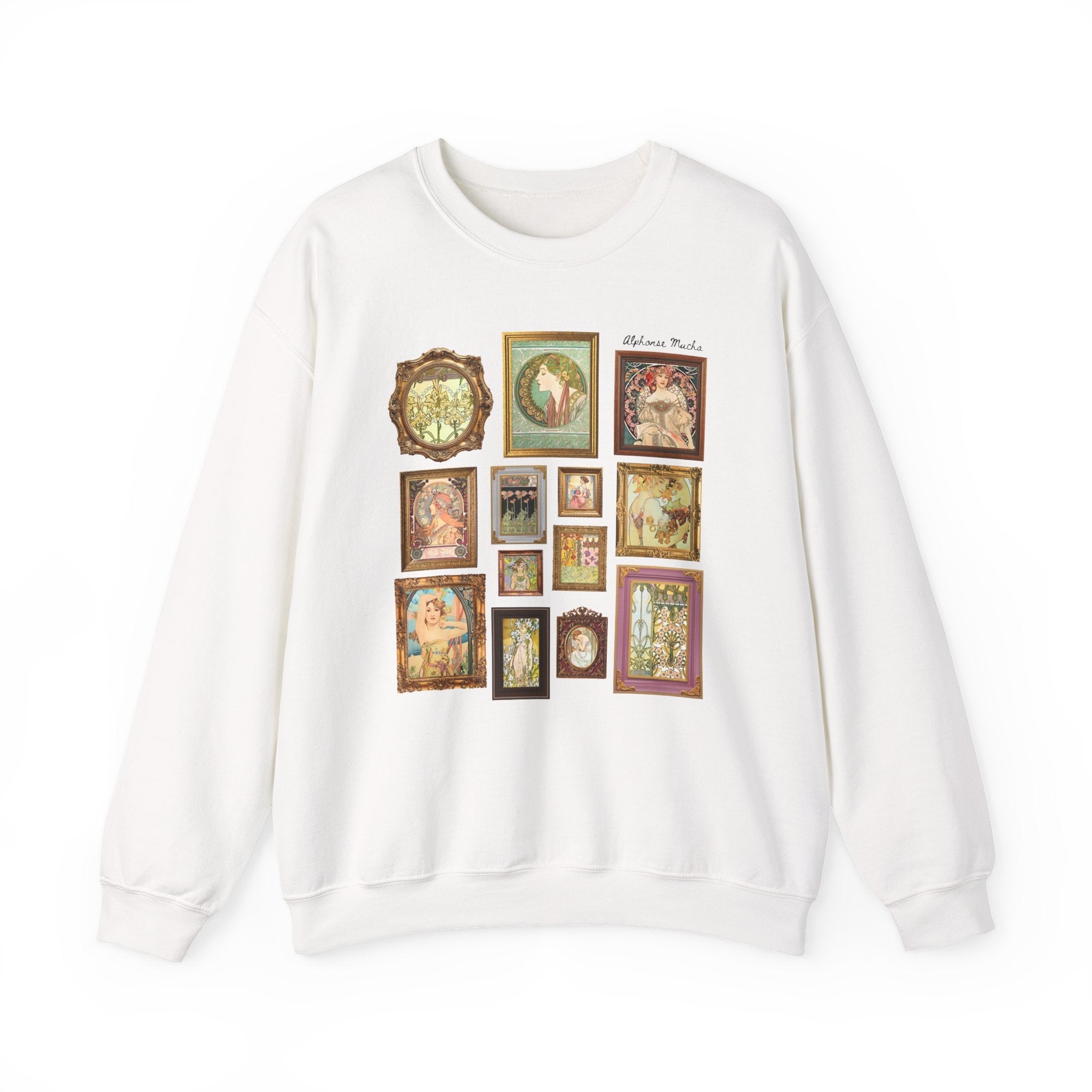 Alphonse Mucha Art Nouveau Famous Paintings Sweatshirt: Early 1900s Art History Gift, European Art History Czech Painter and Illustrator - Opal and June