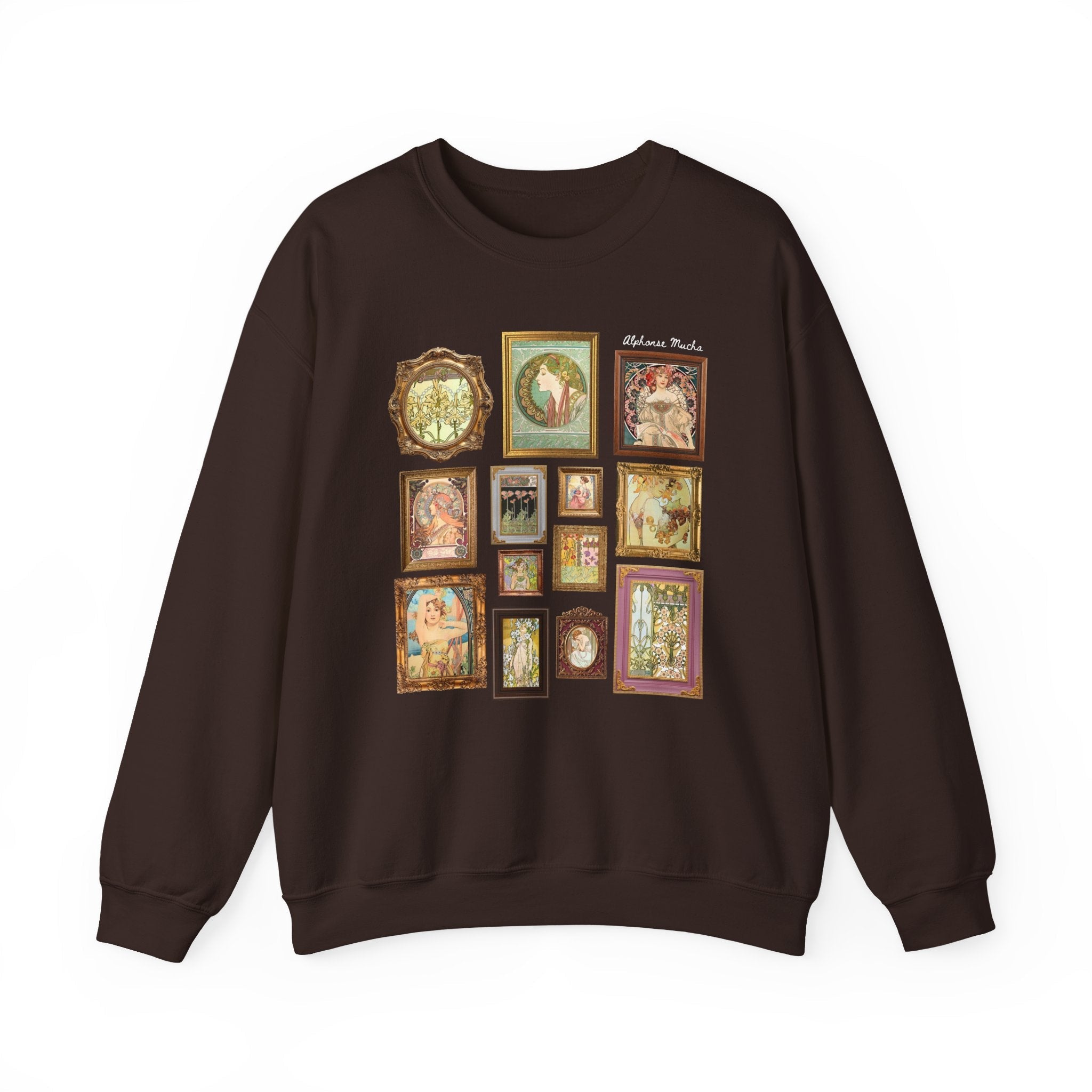 Alphonse Mucha Art Nouveau Famous Paintings Sweatshirt: Early 1900s Art History Gift, European Art History Czech Painter and Illustrator - Opal and June