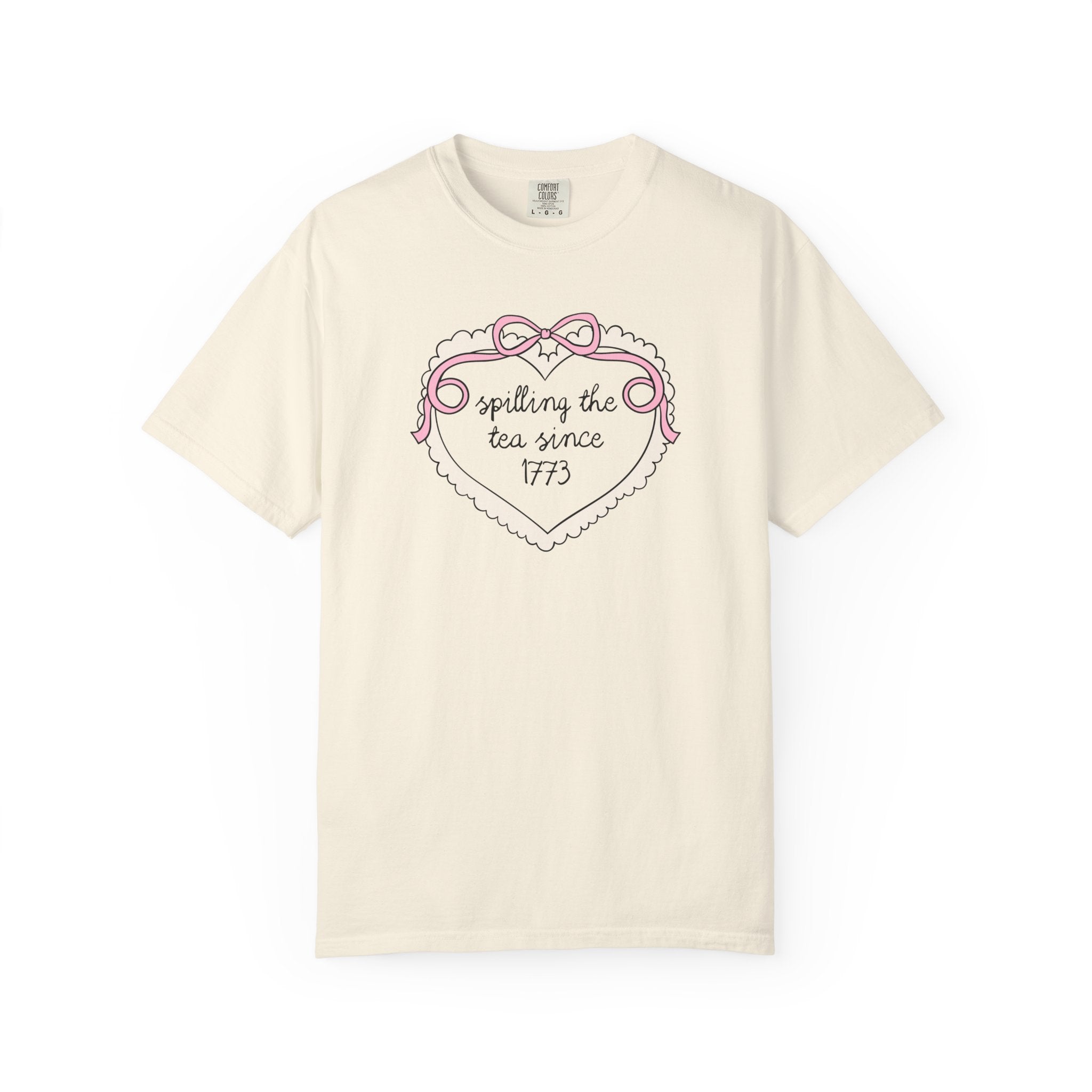 American History Social Studies Teacher Tee Shirt for Fourth of July: Spilling the Tea Since 1773, Cute Boho US History T-Shirt with Heart - Opal and June