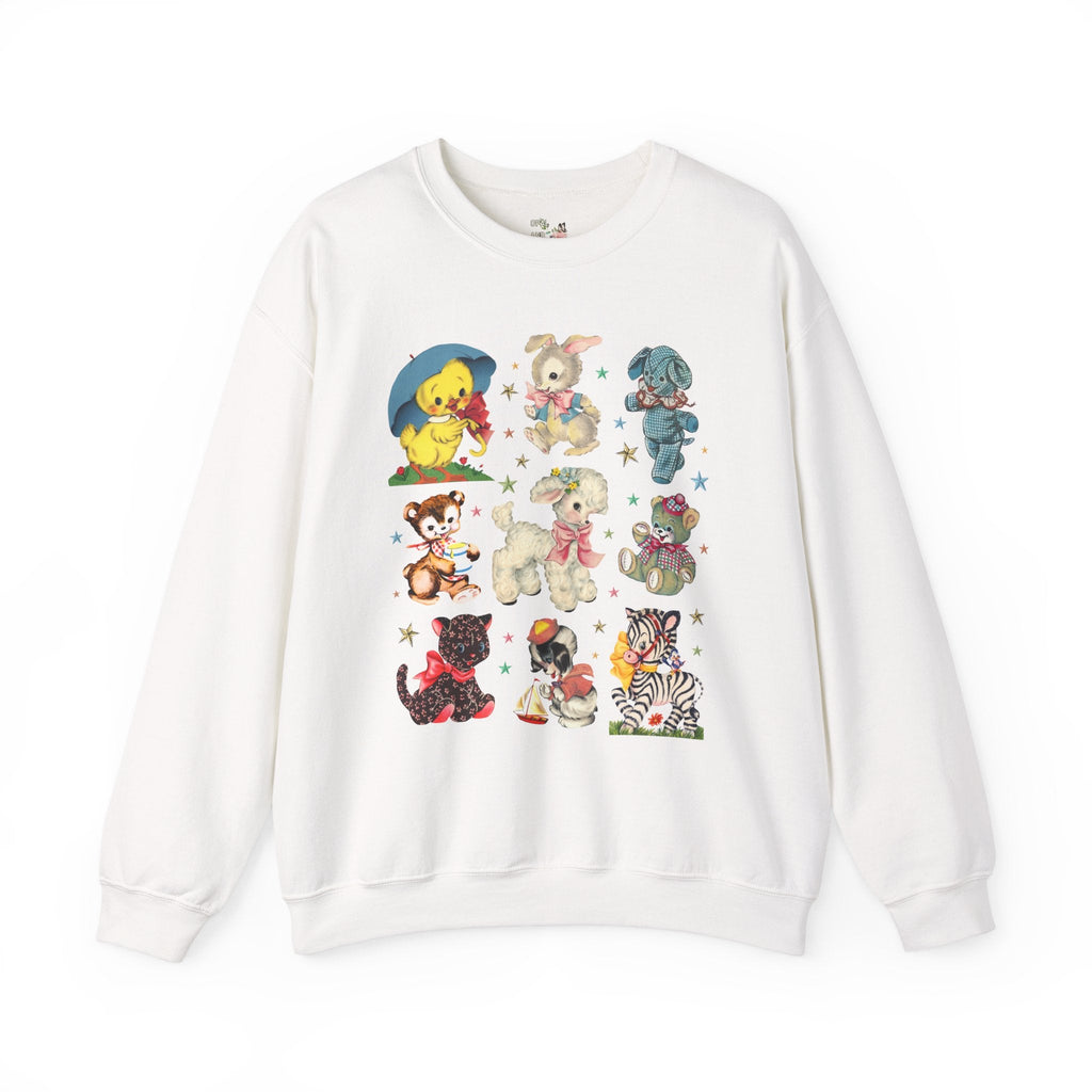 Animal Lover Sweatshirt, Vintage Aesthetic for Friend of Sister Who Loves Animals: Silly Weirdcore Dreamcore Cat Lover Crewneck with Duck - Opal and June