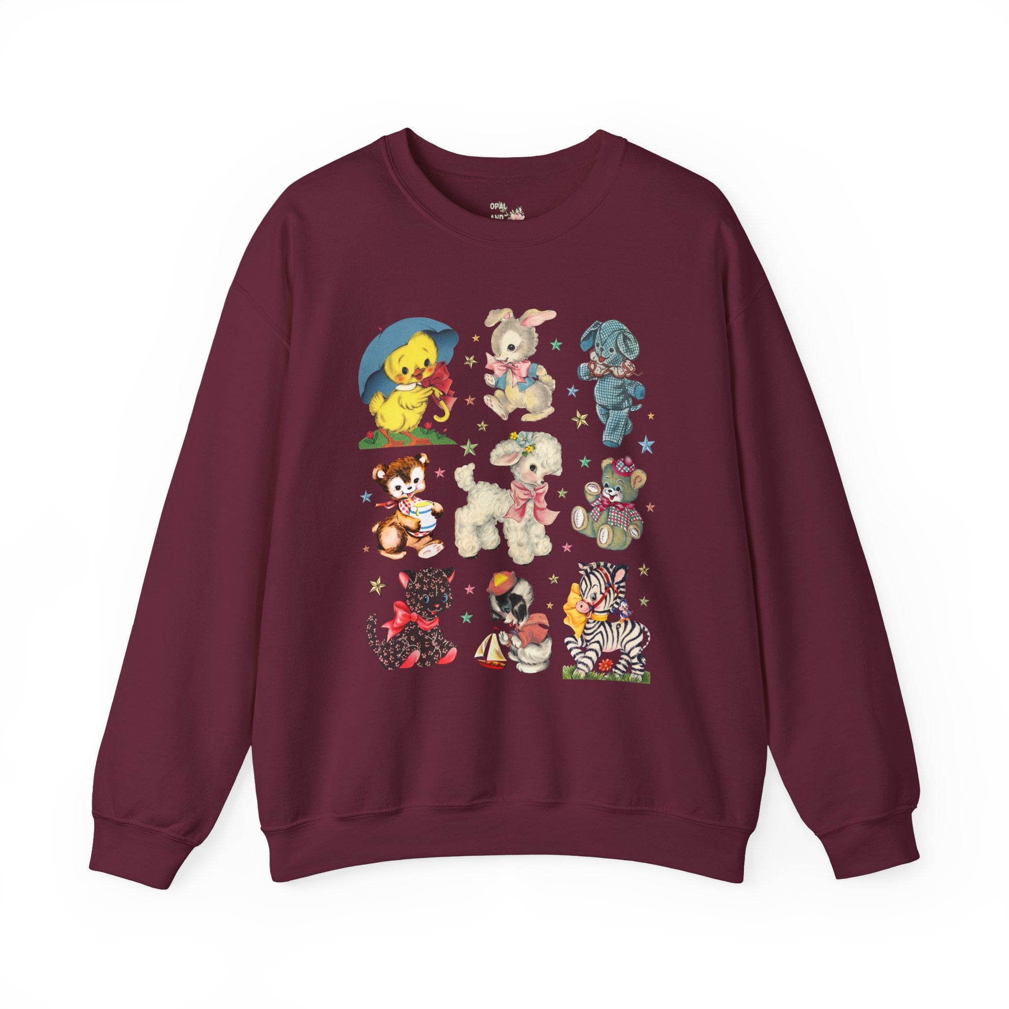 Animal Lover Sweatshirt, Vintage Aesthetic for Friend of Sister Who Loves Animals: Silly Weirdcore Dreamcore Cat Lover Crewneck with Duck - Opal and June