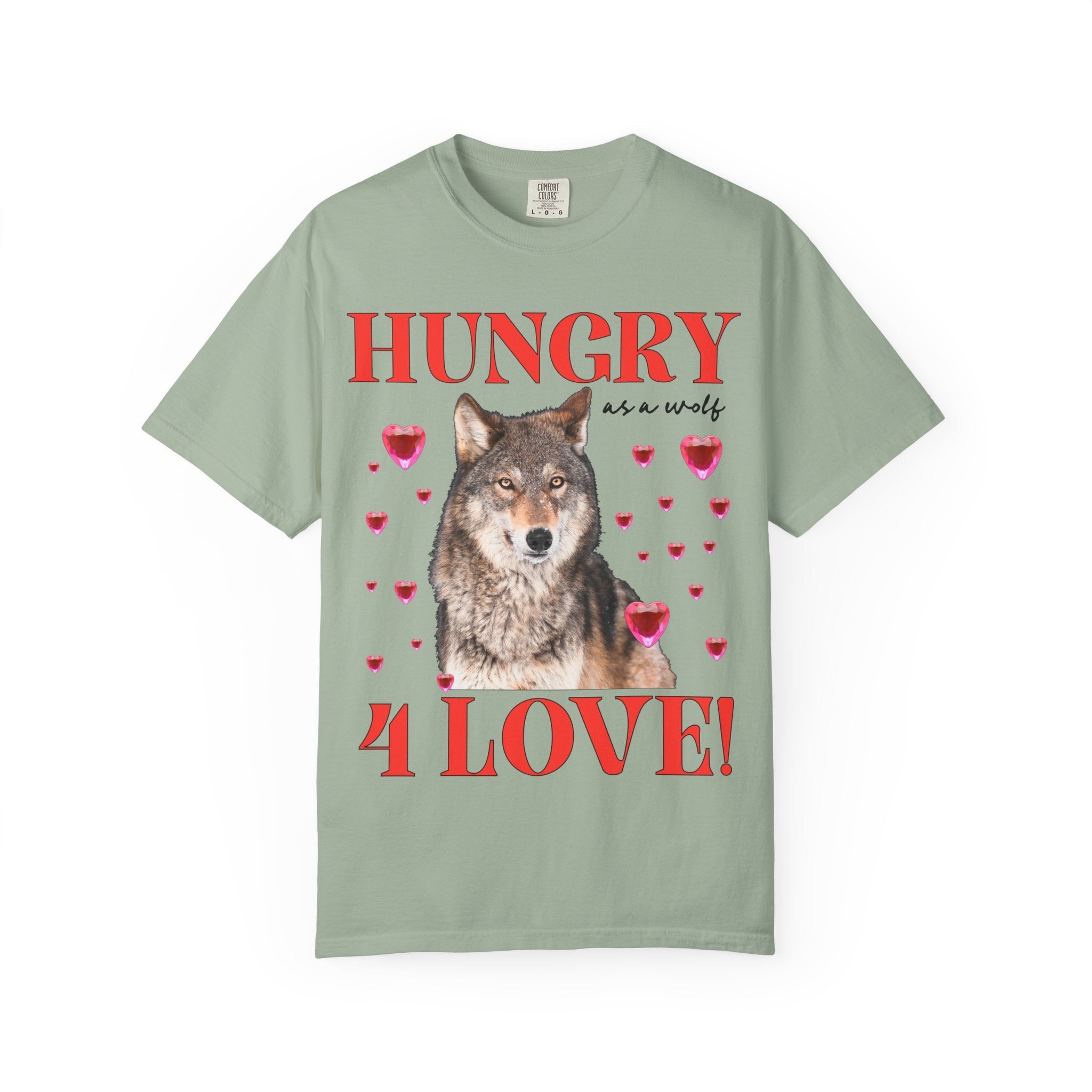 Animal Lover Valentine's Tee Shirt with Photo of Wolf, Silly Dreamcore Early 2000s Aesthetic T-Shirt with Funny Saying, Cute Weirdcore Tee - Opal and June