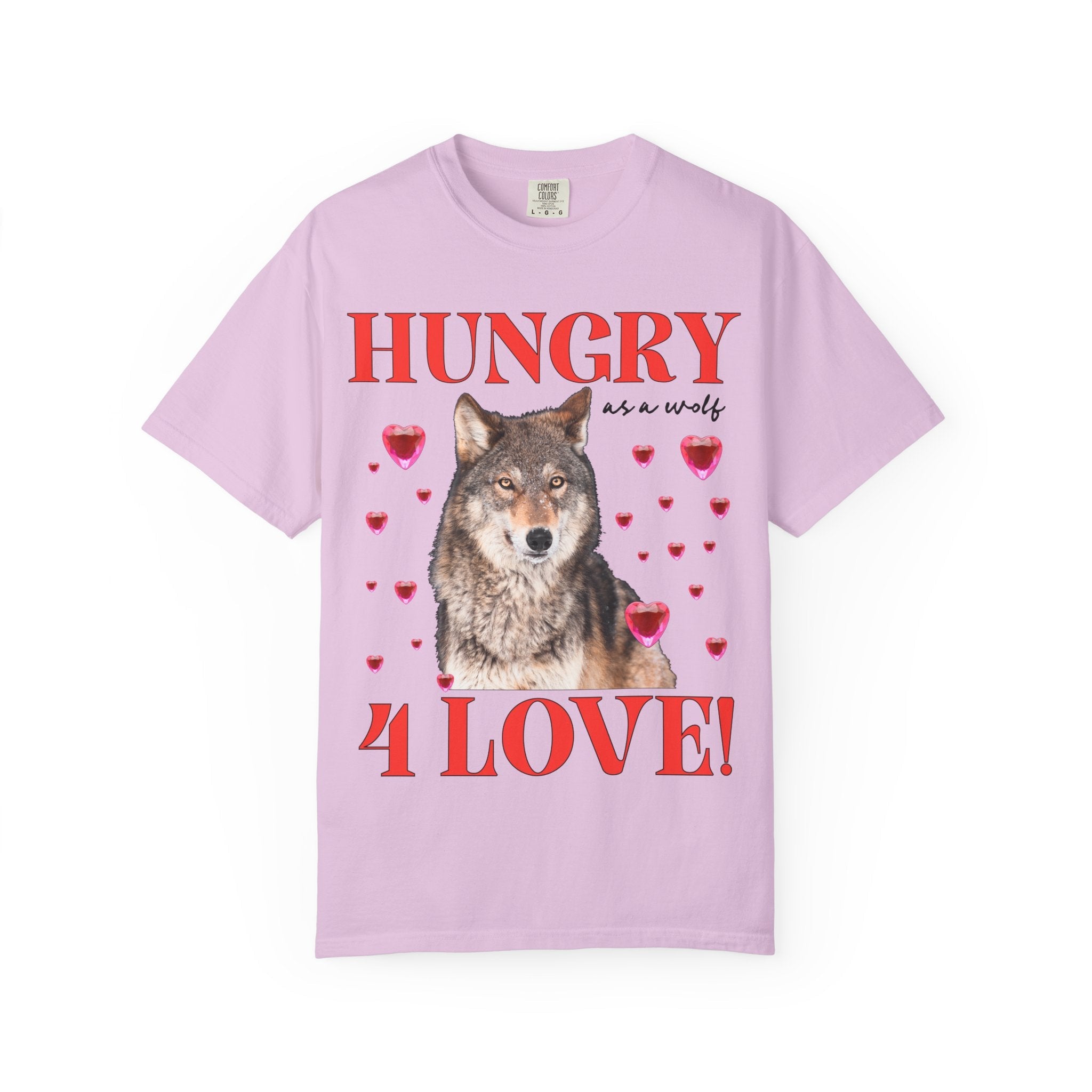 Animal Lover Valentine's Tee Shirt with Photo of Wolf, Silly Dreamcore Early 2000s Aesthetic T-Shirt with Funny Saying, Cute Weirdcore Tee - Opal and June