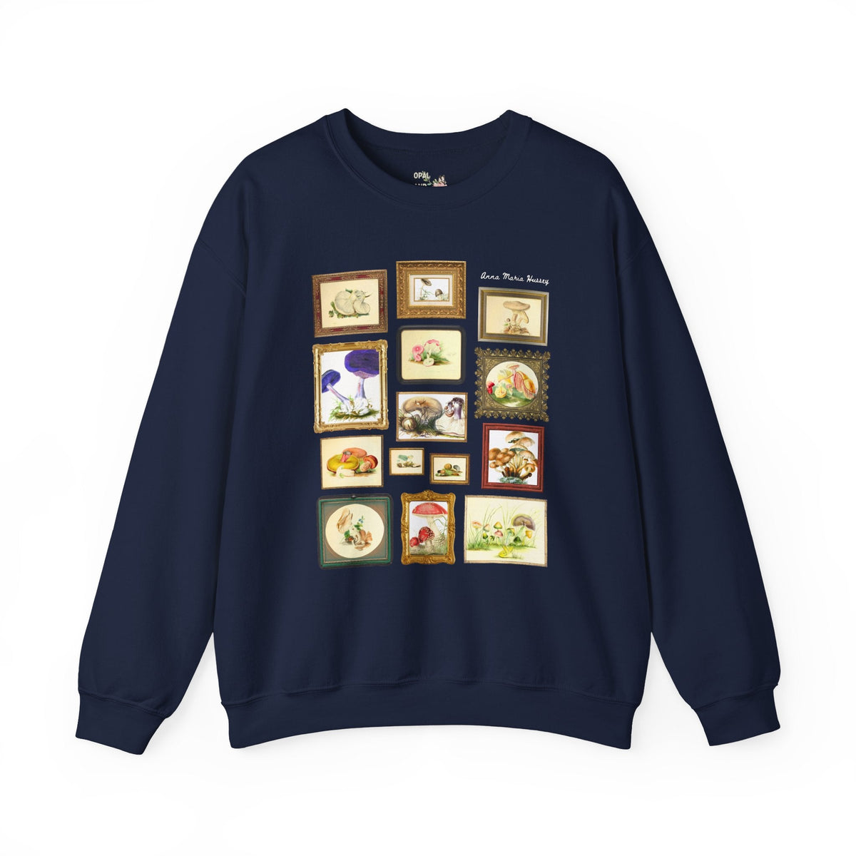 Anna Maria Hussey Art History Sweatshirt for Mushroom Lover or Mycologist, 19th Century Women in STEM, 1800s Scientific British Illustrator Crewneck - Opal and June