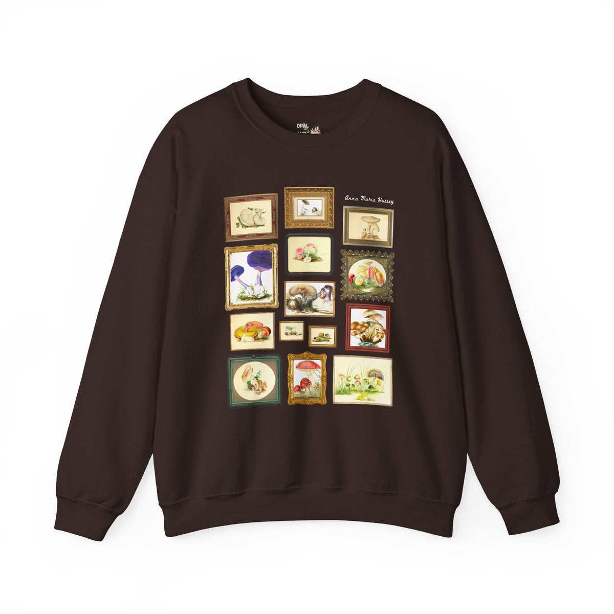 Anna Maria Hussey Art History Sweatshirt for Mushroom Lover or Mycologist, 19th Century Women in STEM, 1800s Scientific British Illustrator Crewneck - Opal and June