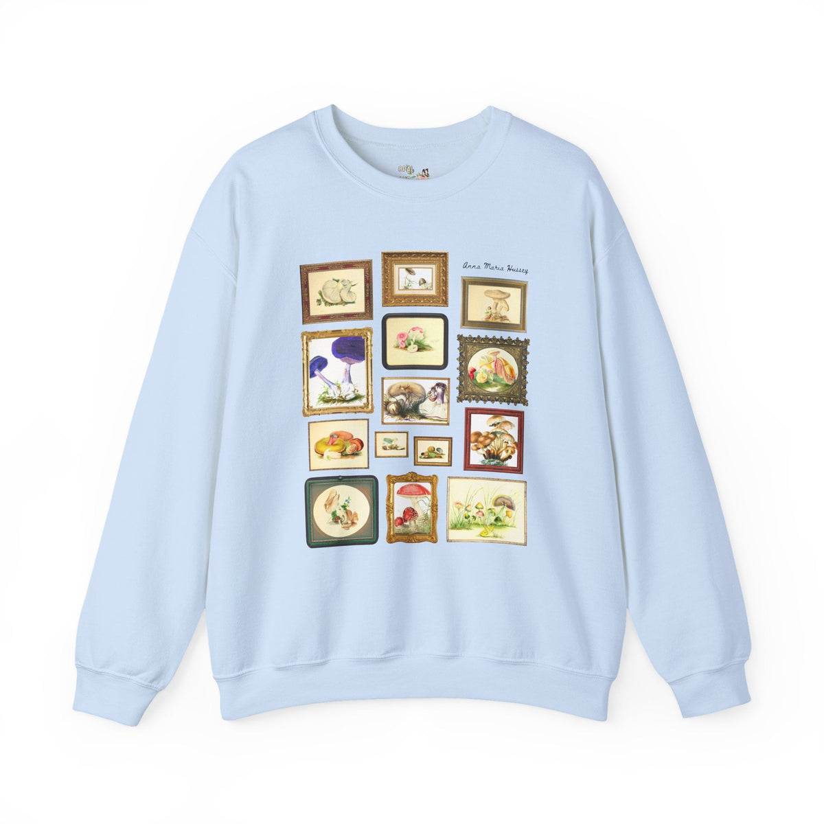Anna Maria Hussey Art History Sweatshirt for Mushroom Lover or Mycologist, 19th Century Women in STEM, 1800s Scientific British Illustrator Crewneck - Opal and June