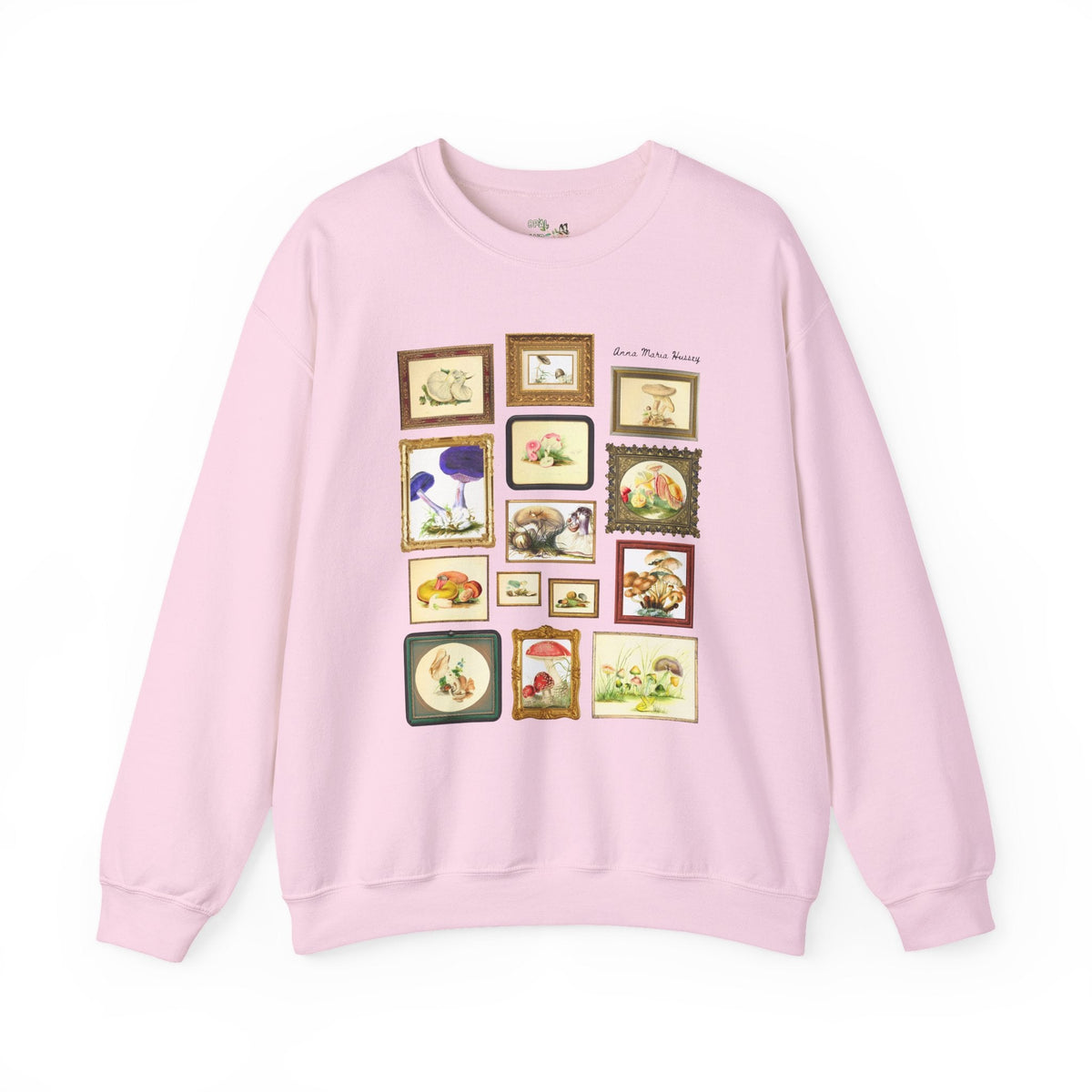 Anna Maria Hussey Art History Sweatshirt for Mushroom Lover or Mycologist, 19th Century Women in STEM, 1800s Scientific British Illustrator Crewneck - Opal and June
