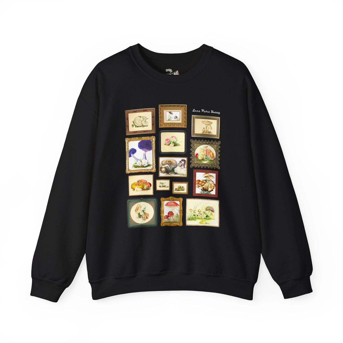 Anna Maria Hussey Art History Sweatshirt for Mushroom Lover or Mycologist, 19th Century Women in STEM, 1800s Scientific British Illustrator Crewneck - Opal and June