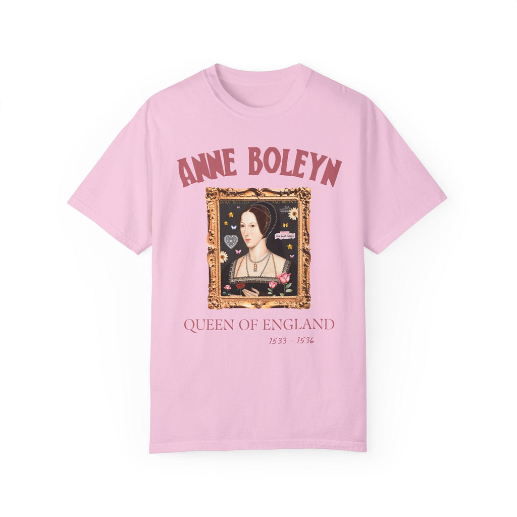 Anne Boleyn Tudor History T-Shirt with Flowers: Cute 90s Scrapbook Vibe, Famous Painting, European History, Famous Queens, Henry VIII Wives - Opal and June