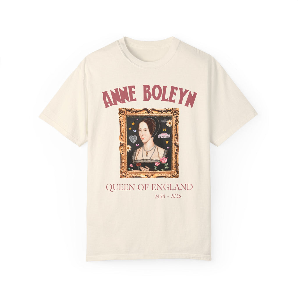 Anne Boleyn Tudor History T-Shirt with Flowers: Cute 90s Scrapbook Vibe, Famous Painting, European History, Famous Queens, Henry VIII Wives - Opal and June