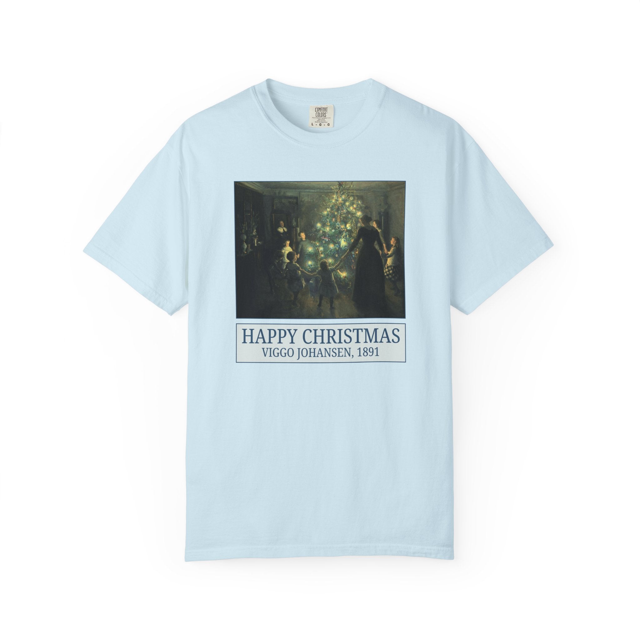 Art History Christmas Tee Shirt for Museum Lover or Humanities Professor: Happy Christmas by Viggo Johansen, 19th Century Art Historian Tee - Opal and June