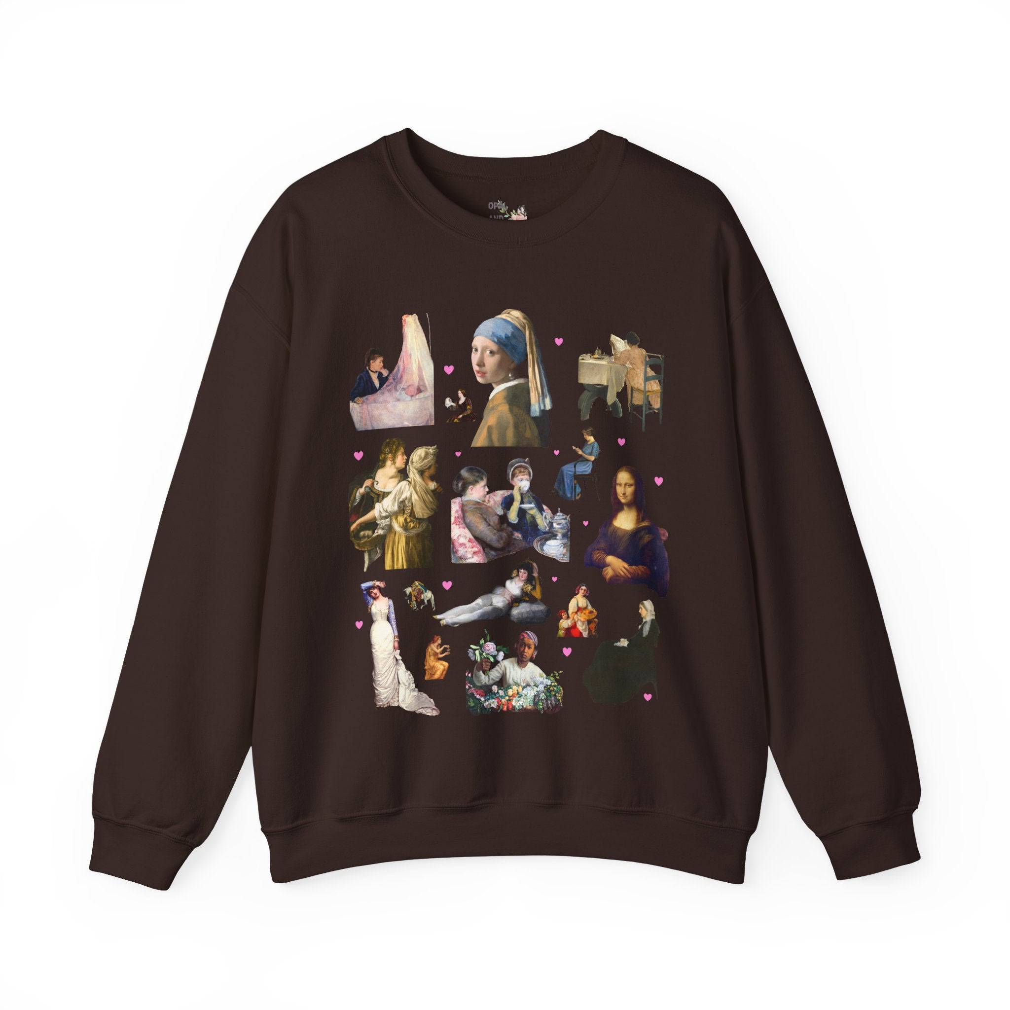 Art History Lover Sweatshirt: Women in Famous Paintings, 18th Century and 19th Century Art, Mona Lisa and Girl With a Pearl Earring Crewneck - Opal and June