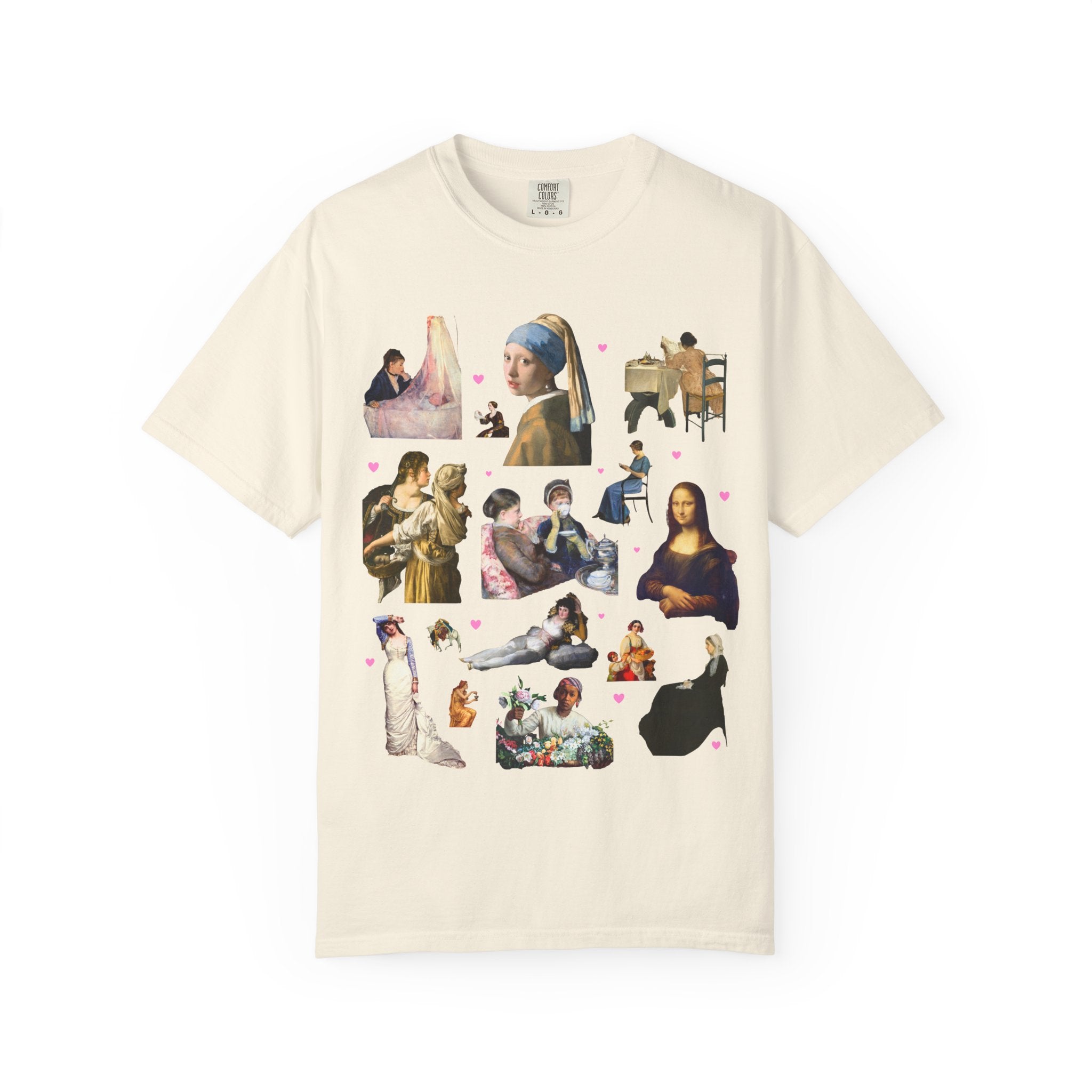 Art History Lover Tee Shirt: Women in Famous Paintings, 18th Century and 19th Century Art, Mona Lisa and Girl With a Pearl Earring T-Shirt - Opal and June