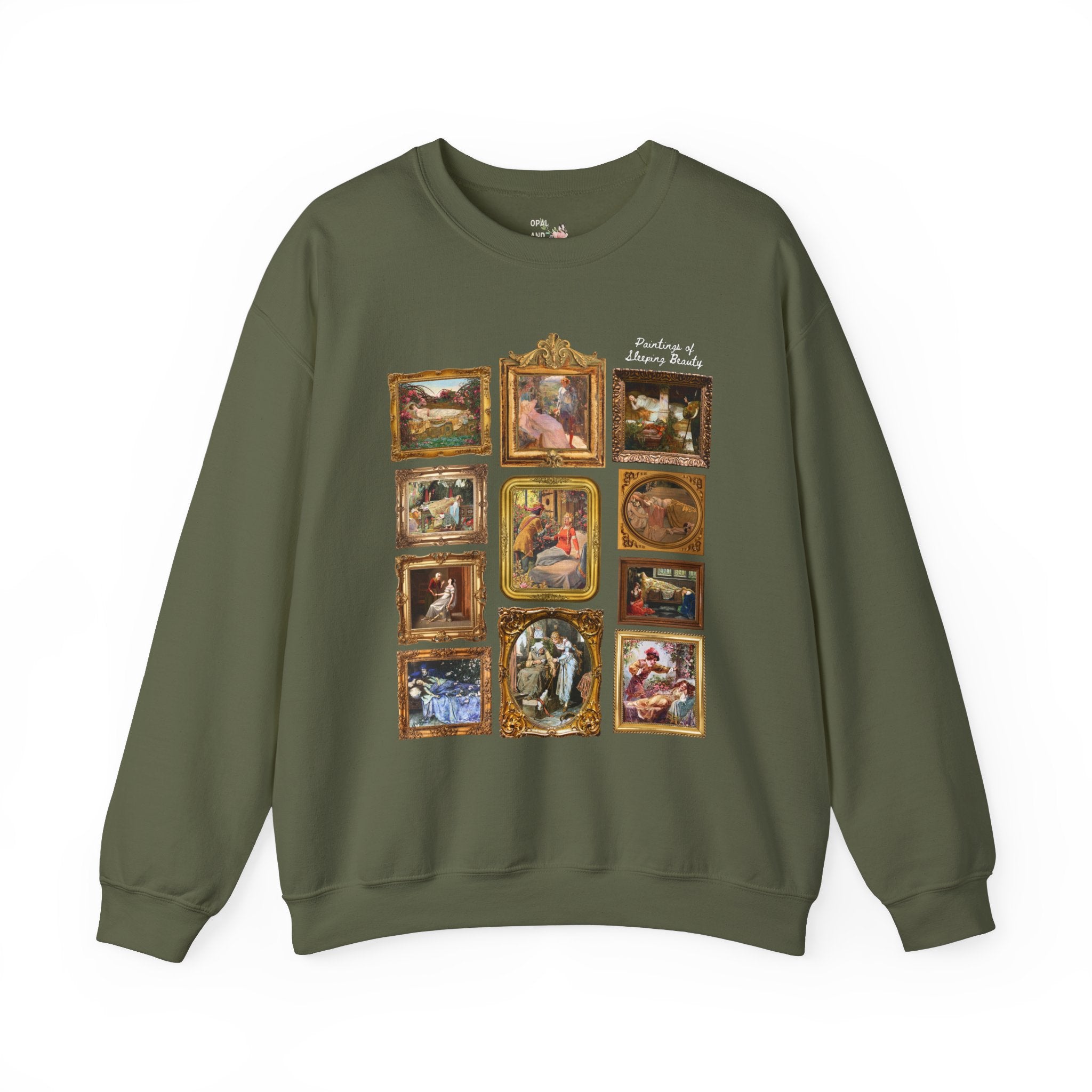Art History Paintings of Sleeping Beauty, Sweatshirt for Reader Who Loves Fairy Tales, Charles Perrault, Brothers Grimm, European Folklore - Opal and June