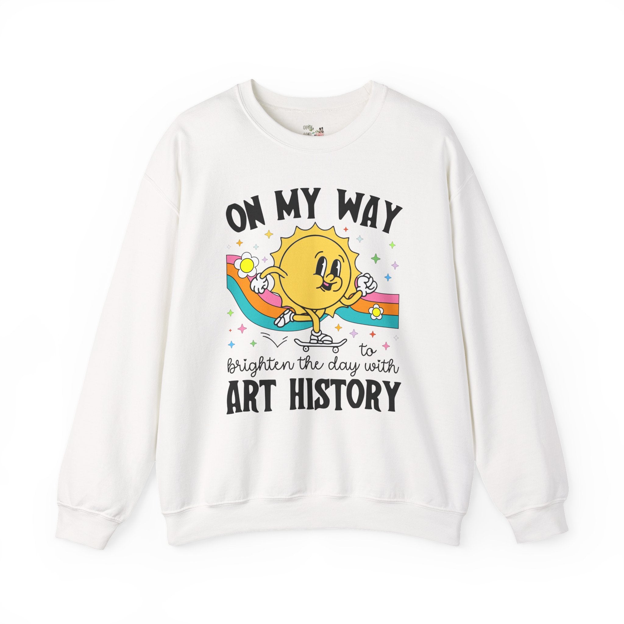 Art History Professor or Humanites Major Sweatshirt with Groovy Retro Aesthetic, Cute Art Historian Gift for Daughter, Social Studies Gift - Opal and June