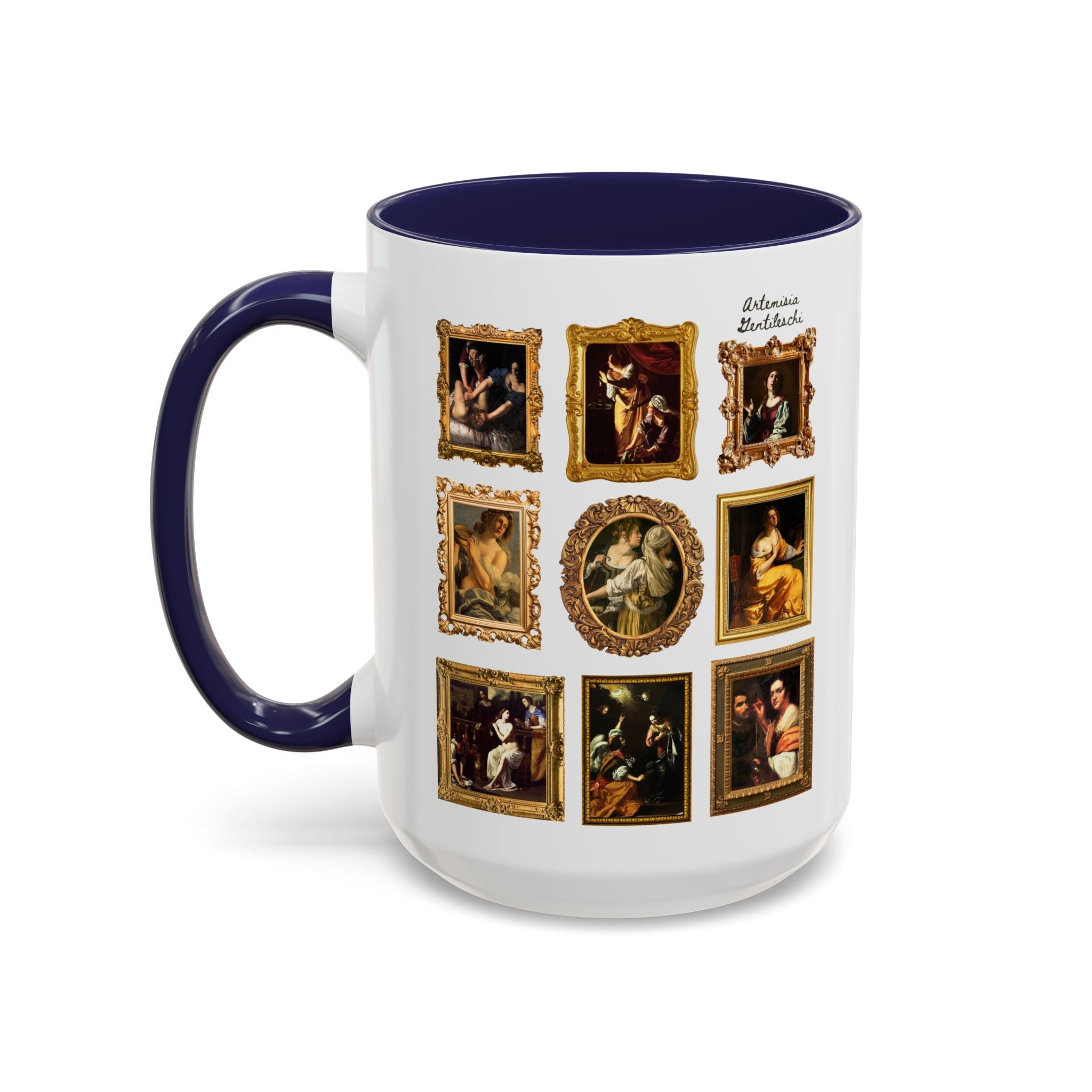 Artemisia Gentileschi Art History Coffee Mug: Includes Painting of Judith and Her Maidservant with The Head of Holofernes - Opal and June