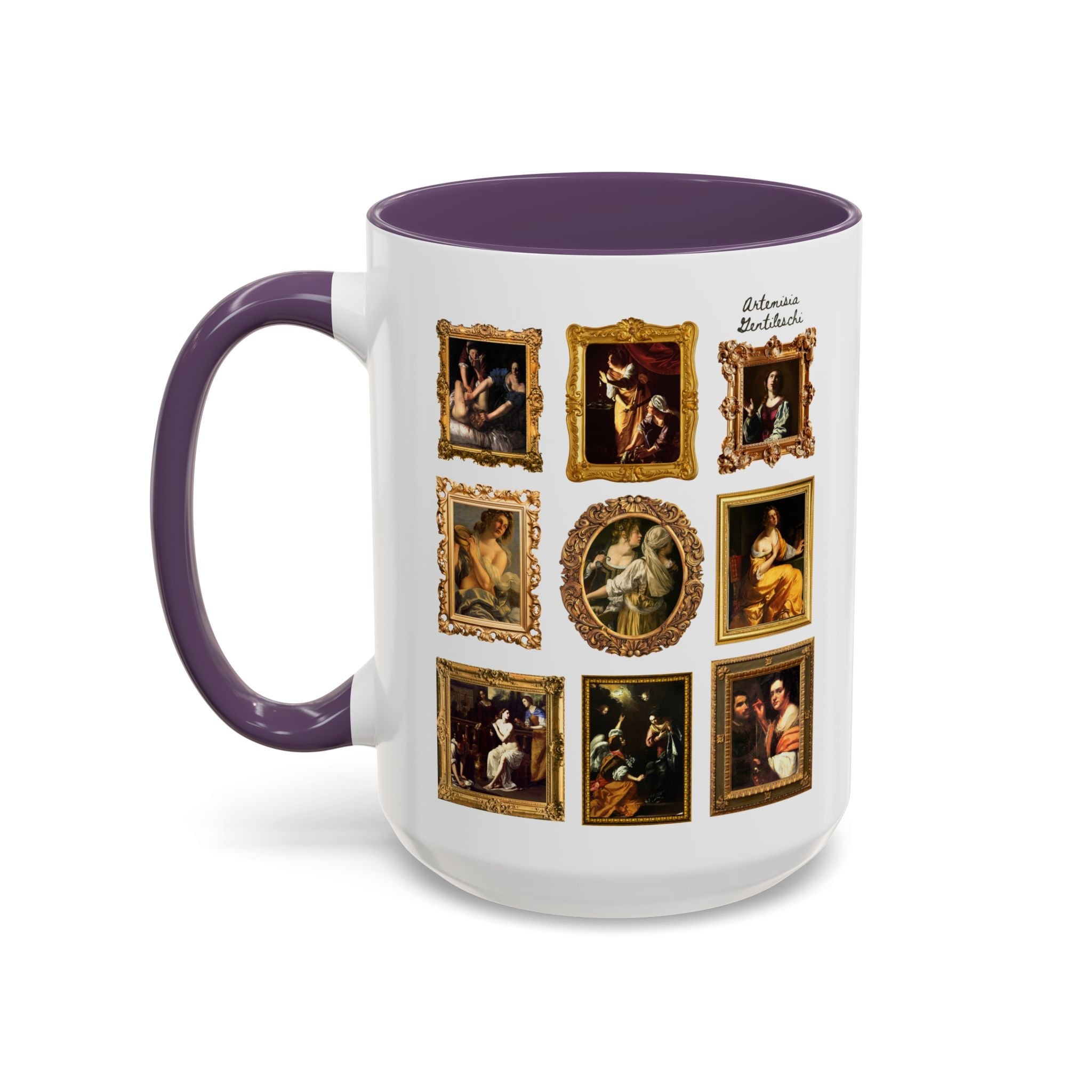 Artemisia Gentileschi Art History Coffee Mug: Includes Painting of Judith and Her Maidservant with The Head of Holofernes - Opal and June