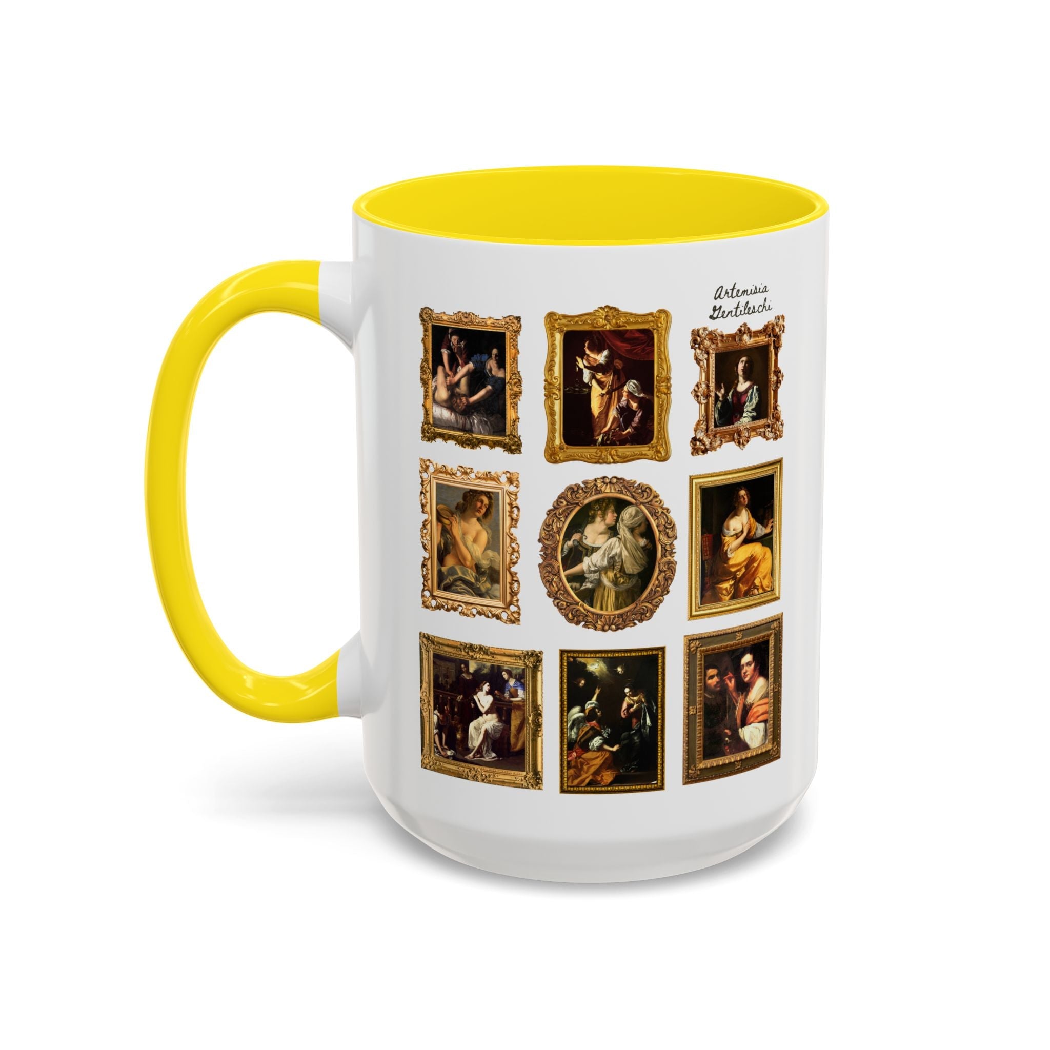Artemisia Gentileschi Art History Coffee Mug: Includes Painting of Judith and Her Maidservant with The Head of Holofernes - Opal and June
