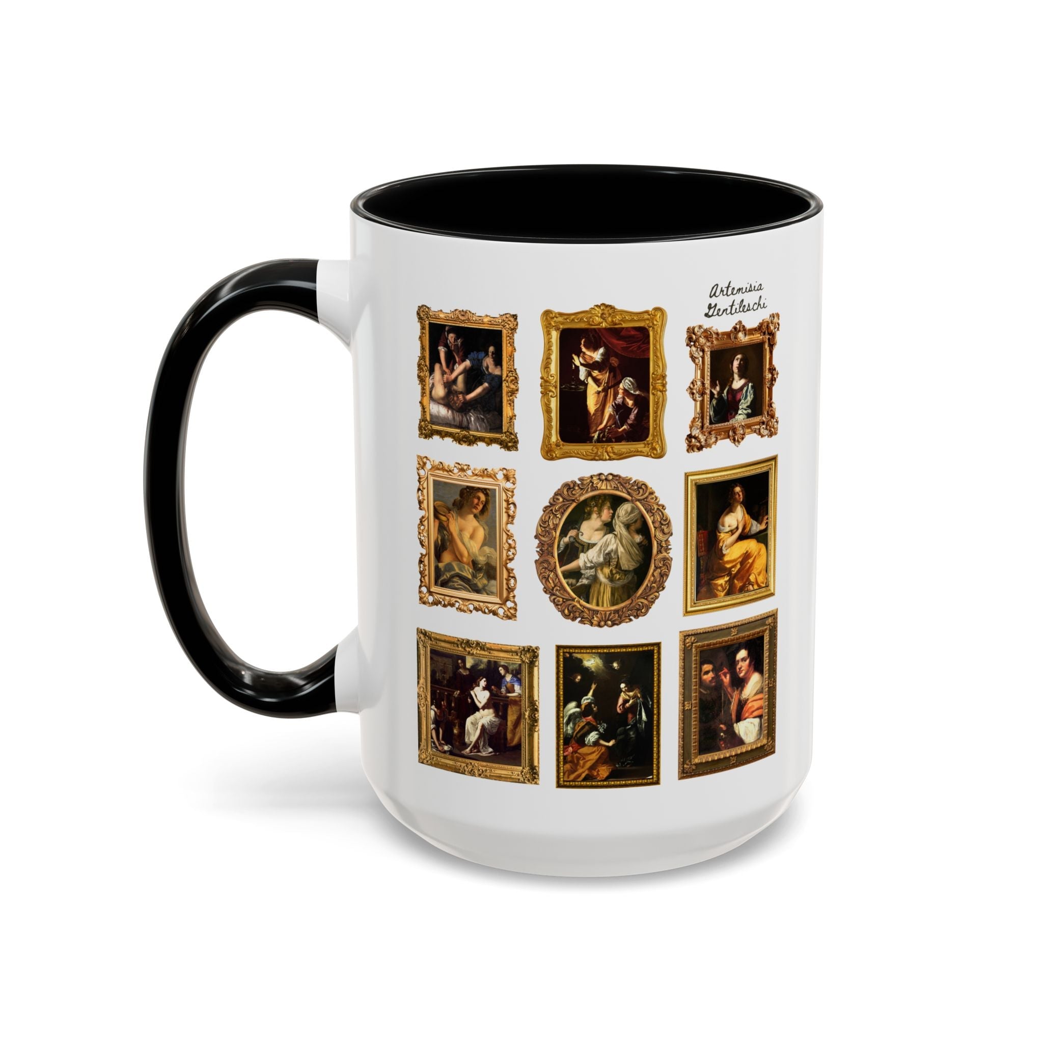 Artemisia Gentileschi Art History Coffee Mug: Includes Painting of Judith and Her Maidservant with The Head of Holofernes - Opal and June